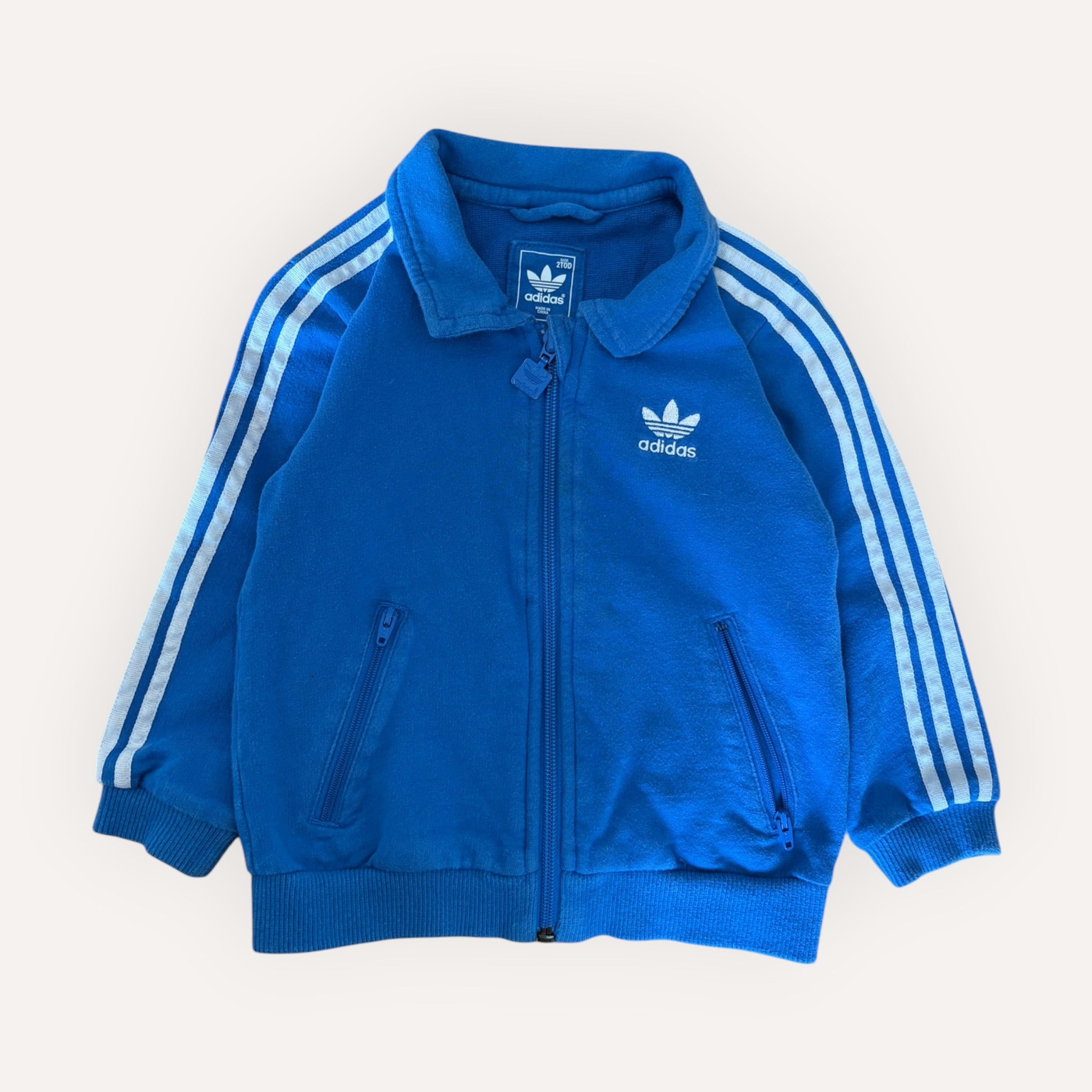 Blue Cotton Adidas Zip-up Jacket (2T)