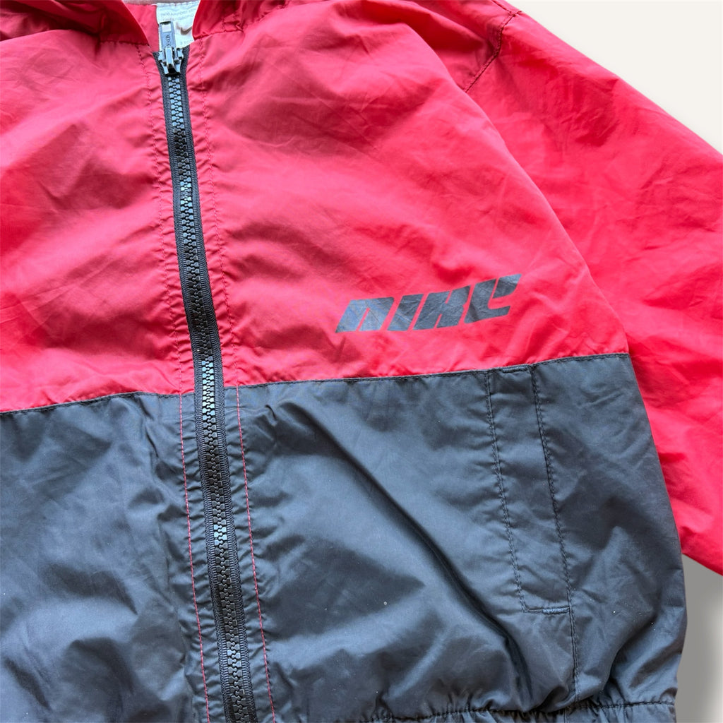 Y2K Nike Red and Black Hooded Windbreaker (3T)