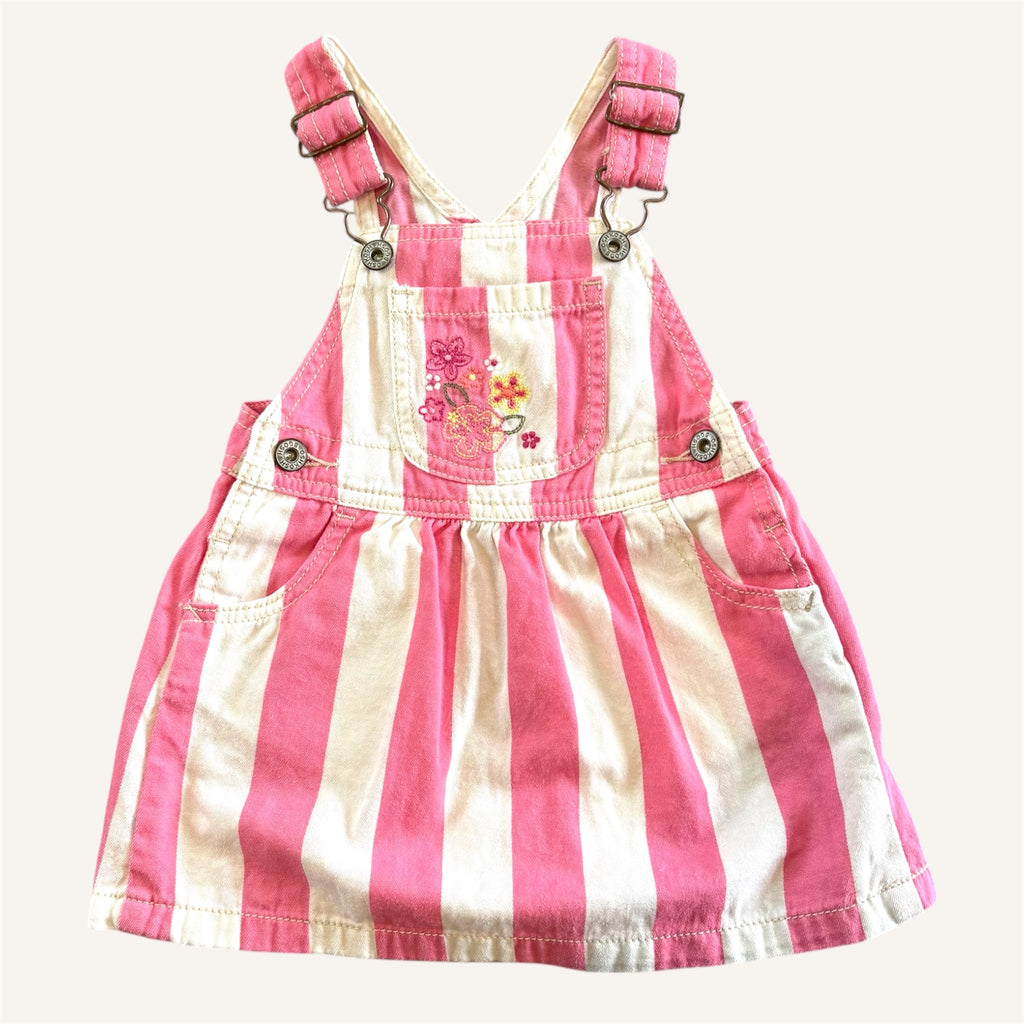 Oshkosh Pink Stripe  Shortall Dress (12/18M)