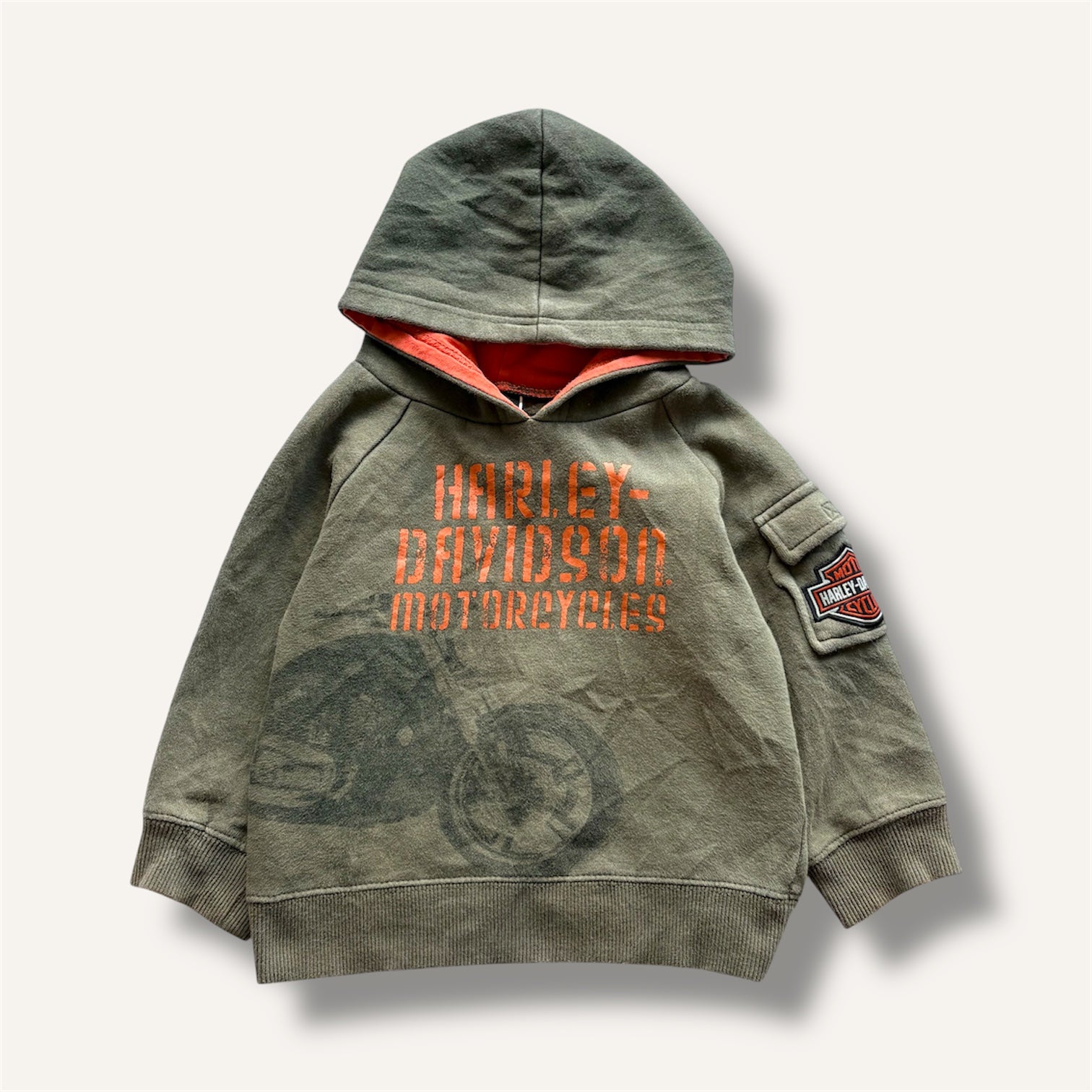 Harley Davidson Khaki Green Hoodie (2T)
