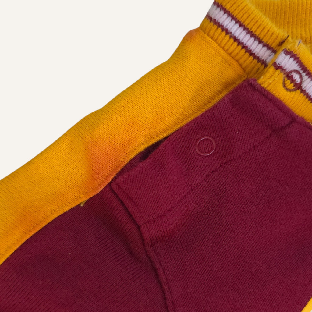 Y2K Nike Burgundy and Gold Football Romper (1-2T)
