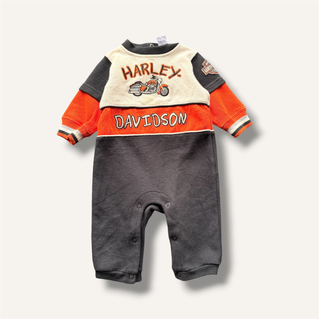 Vintage Harley Davidson Winter Romper (3/6M)