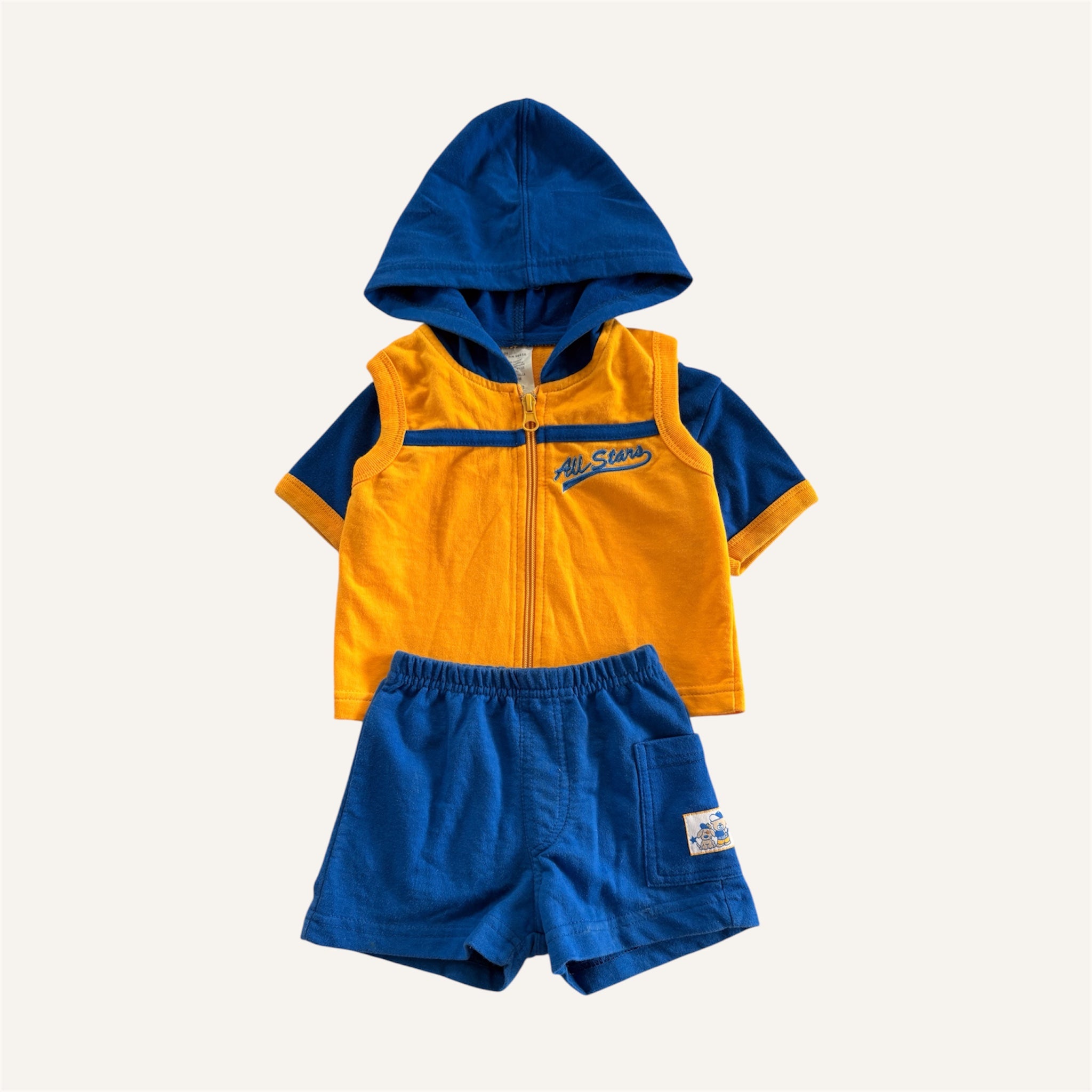 3 Piece Vintage Yellow & Blue Baseball Set (3/6M)