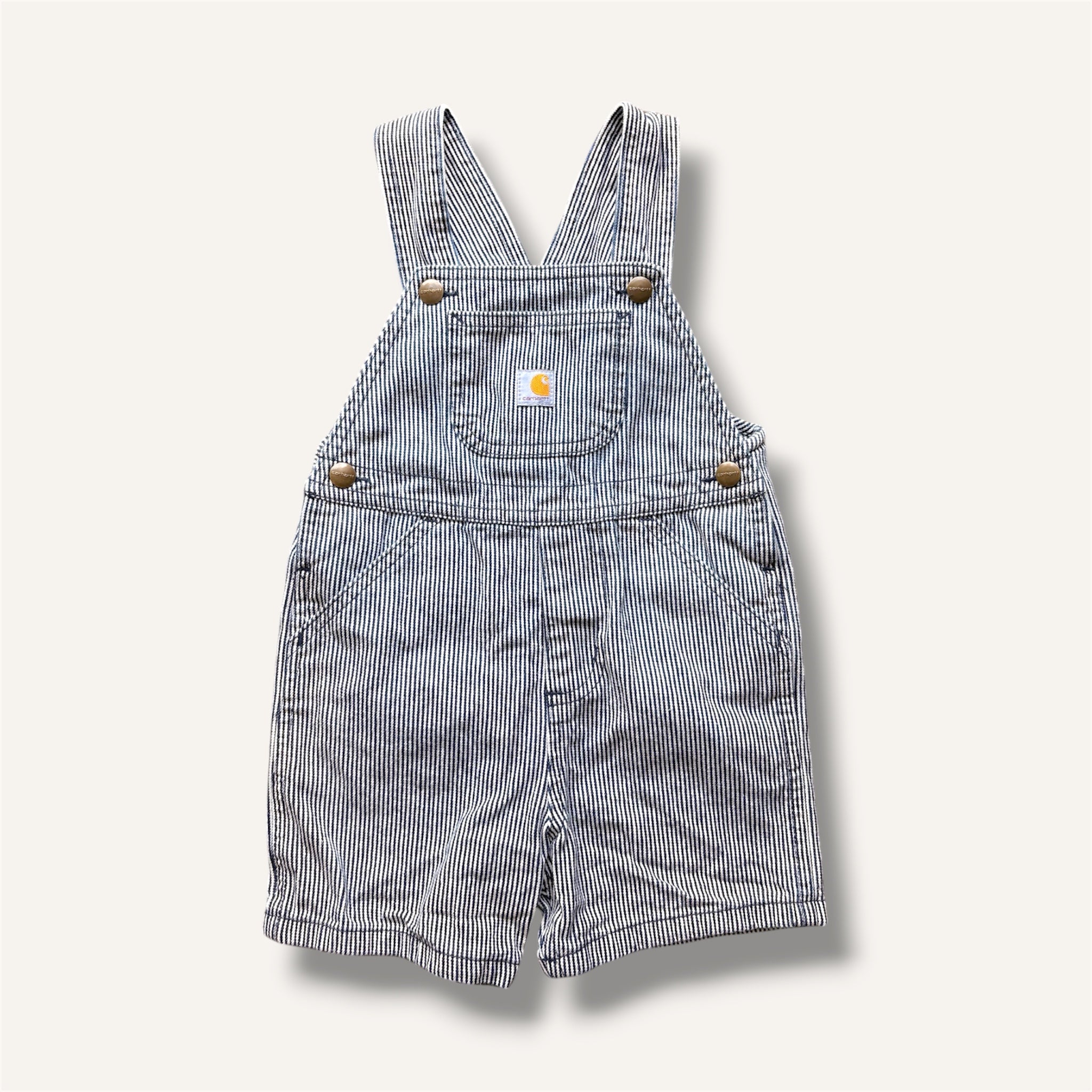Carhartt Navy & White Pinstripe Shortalls (3T)