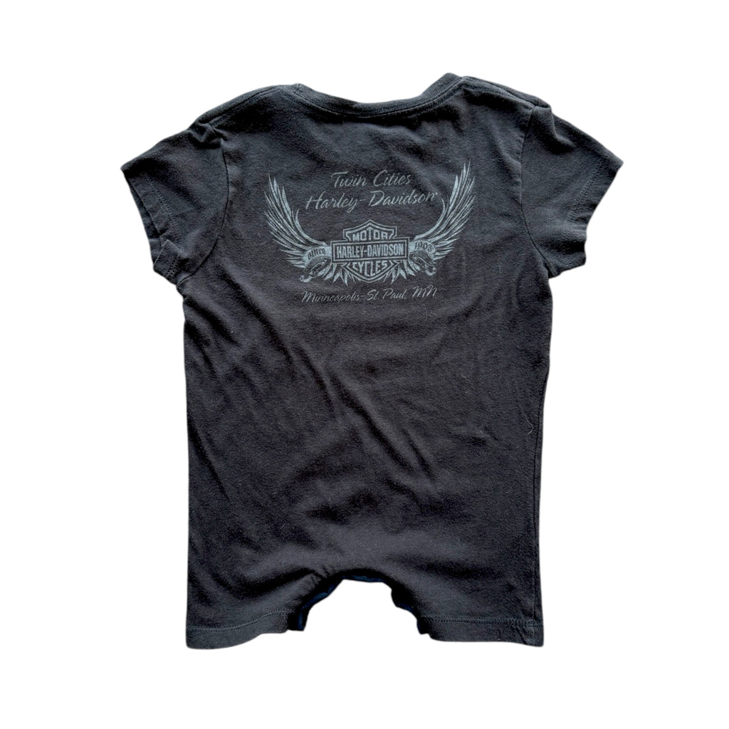 Pink & Black Harley Davidson Reckless Romper (18/24M)