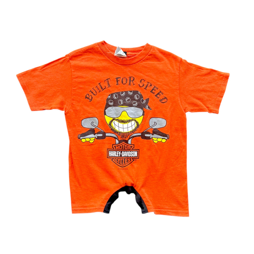 Emoji Harley Davidson Reckless Romper (12/18M)