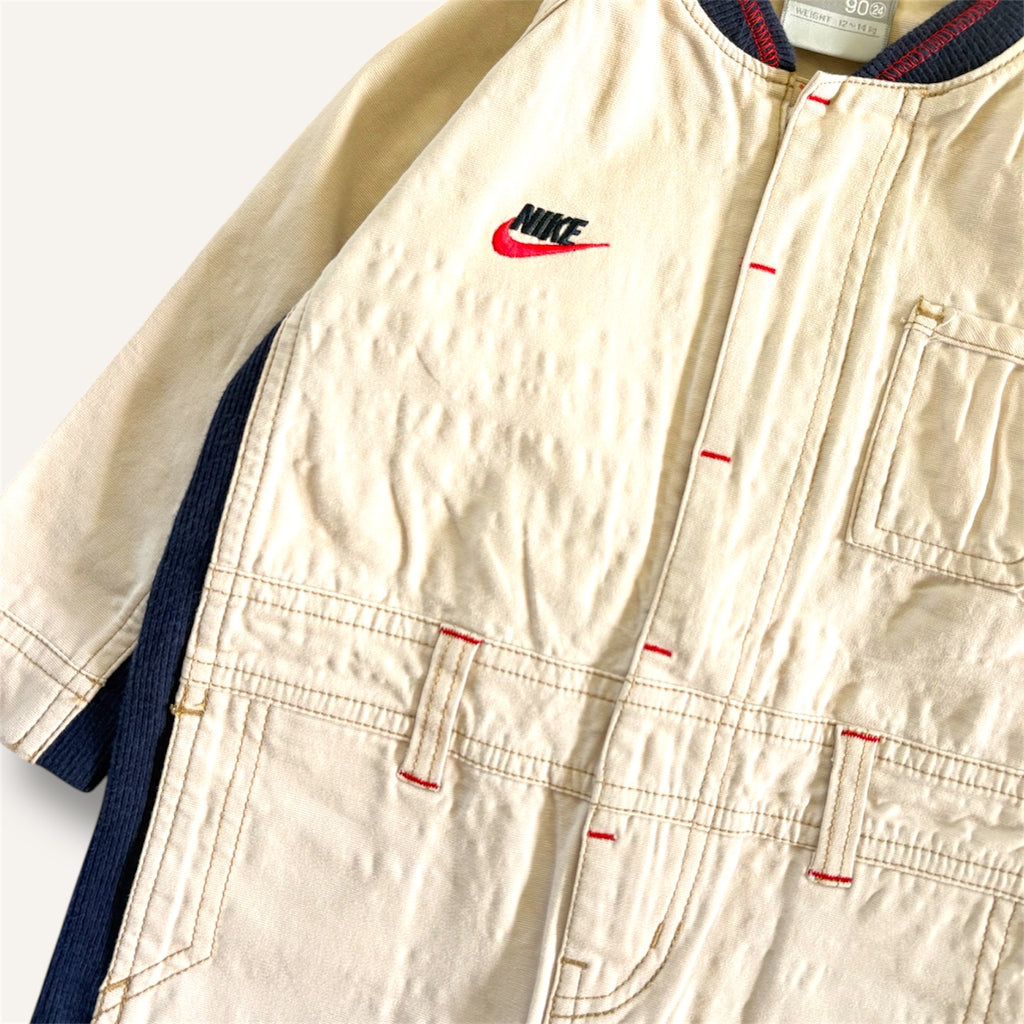 Y2K Beige and Navy Boiler Suit (2-3T)