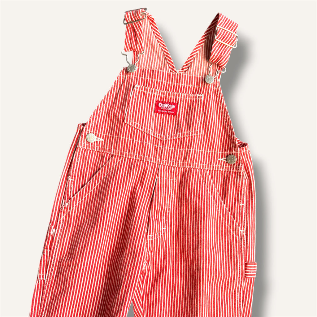 Oshkosh Red Pinstripe Overalls (3-4T)