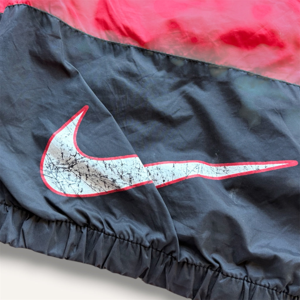 Y2K Nike Red and Black Hooded Windbreaker (3T)