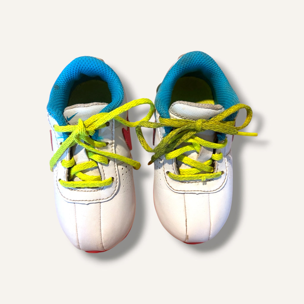 Vintage White, Pink and Blue Nike Shox (5C)