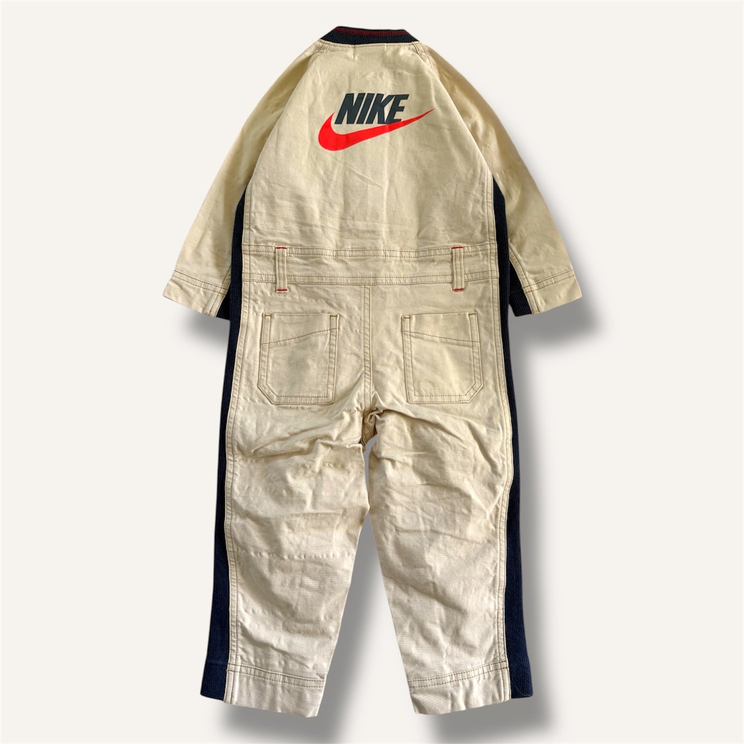 Y2K Beige and Navy Boiler Suit (2-3T)