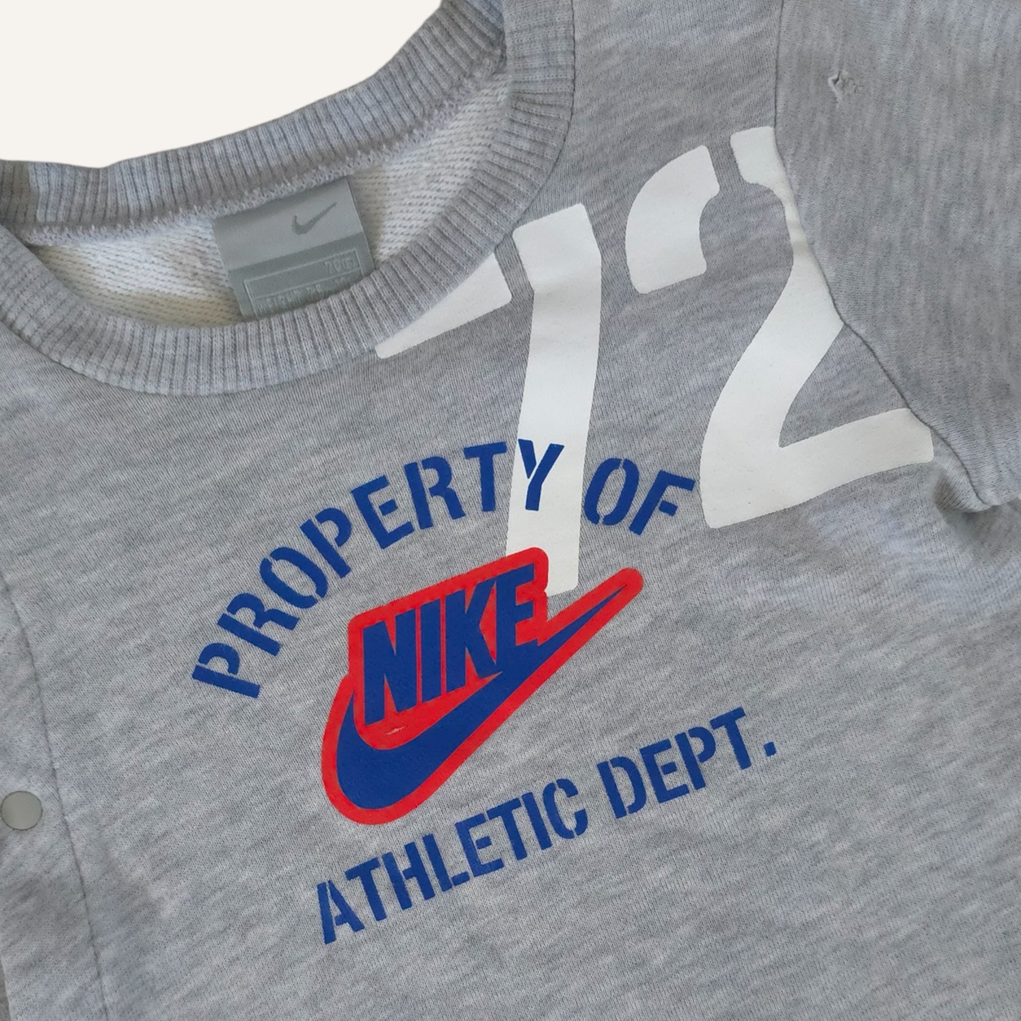 Y2K "Property of Nike" Grey Romper (6/12M)