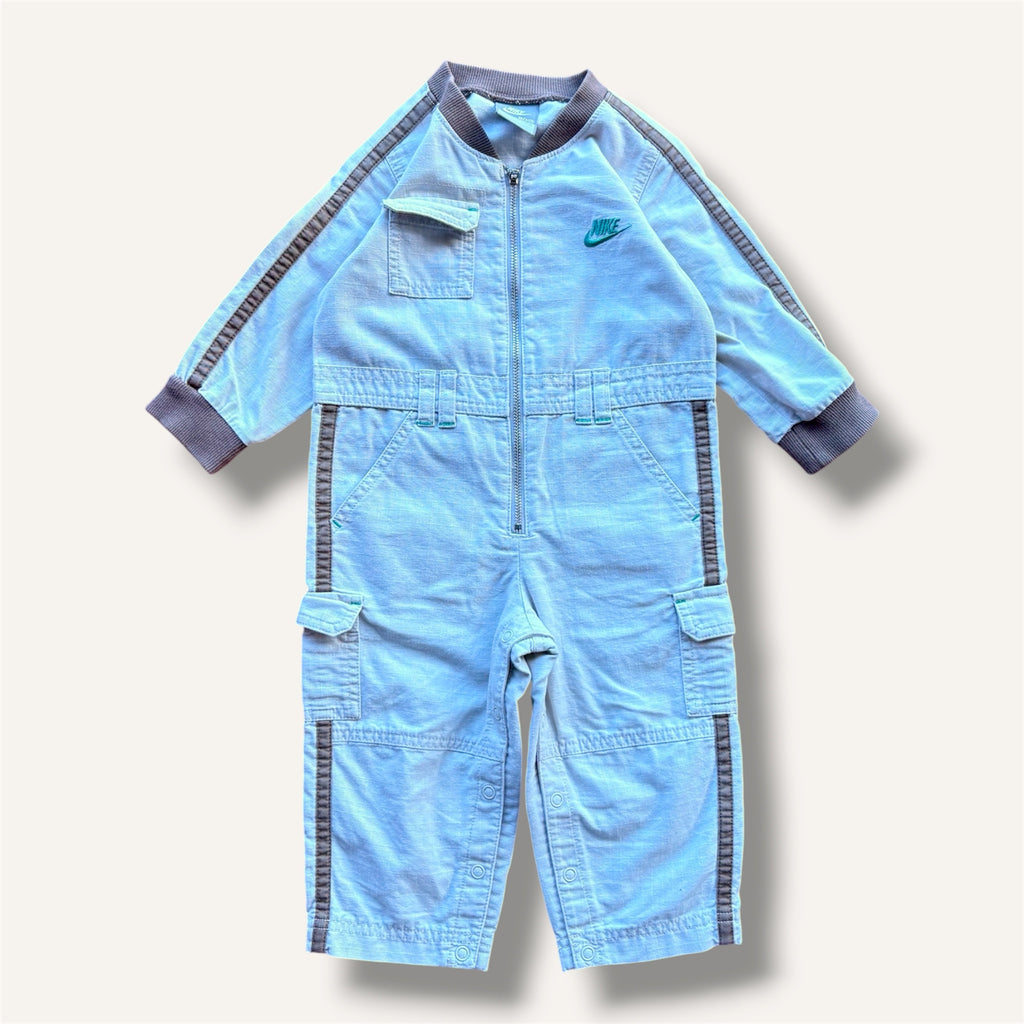 Y2K Nike Cream, Brown and Turquoise Boilersuit (1-2T)