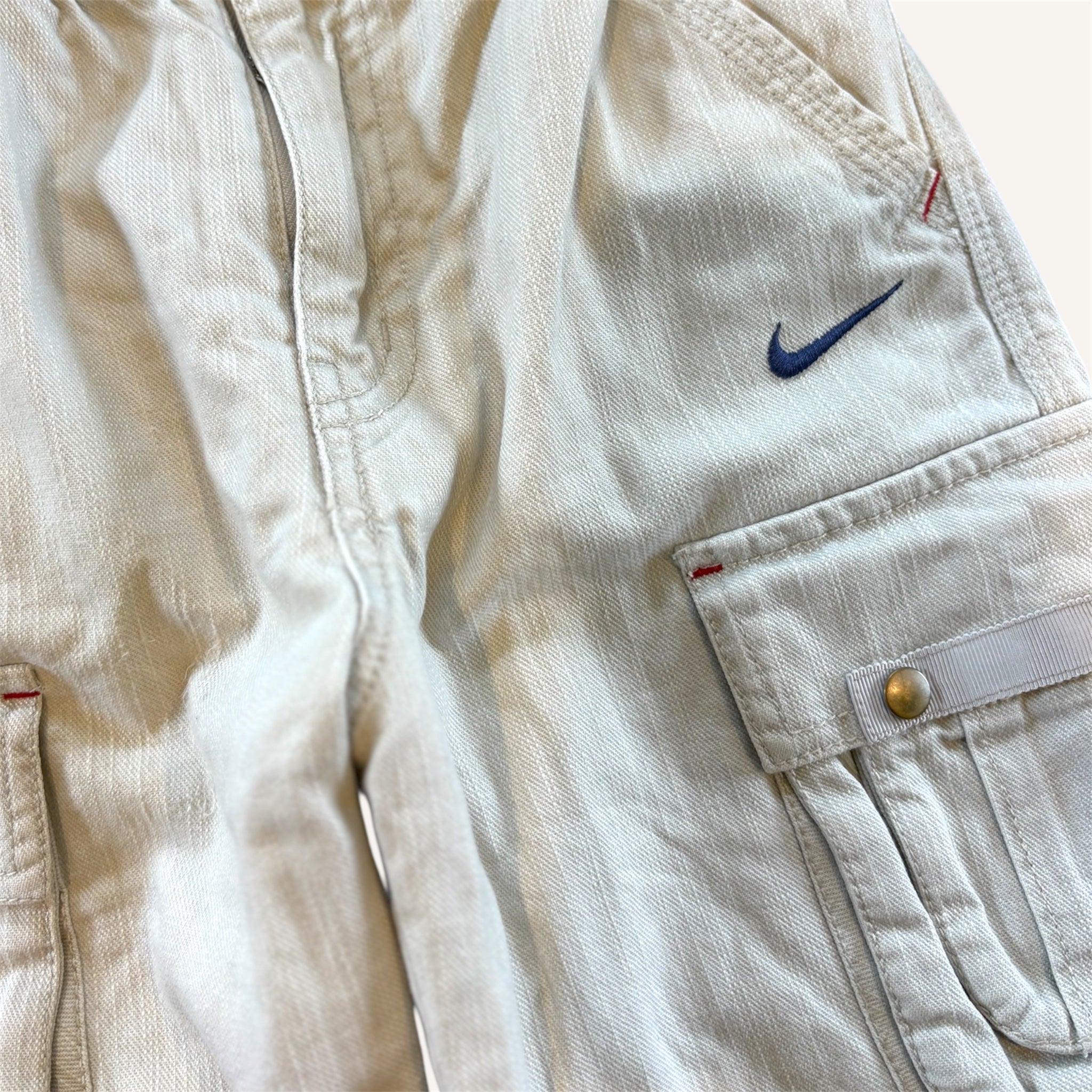 Nike Light Beige Denim Y2K Cargo Shorts (6/7)