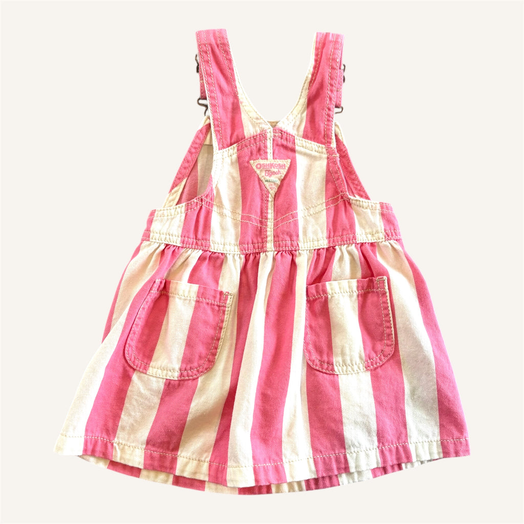 Oshkosh Pink Stripe  Shortall Dress (12/18M)