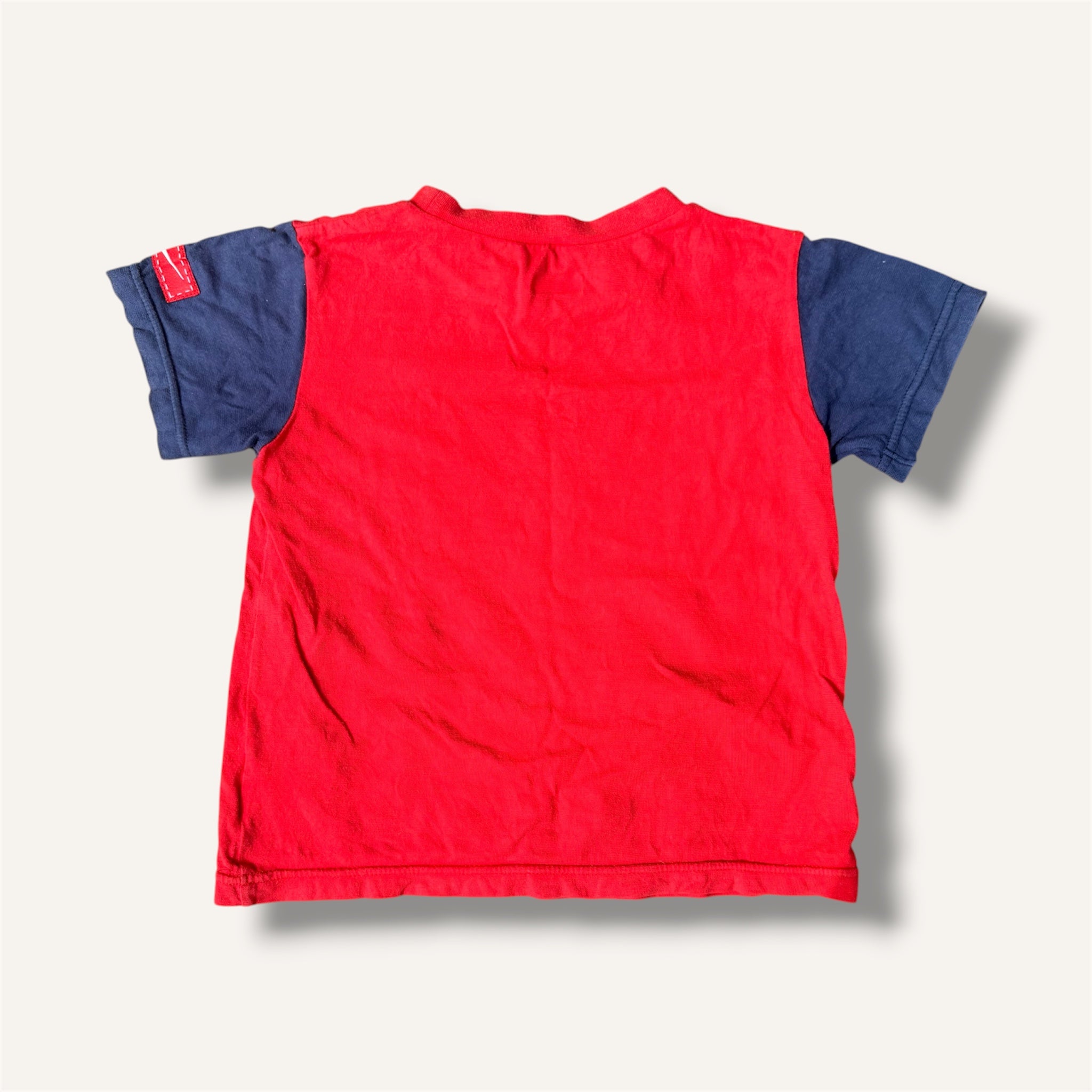 Nike Graphic T-Shirt Red & Navy (3T)