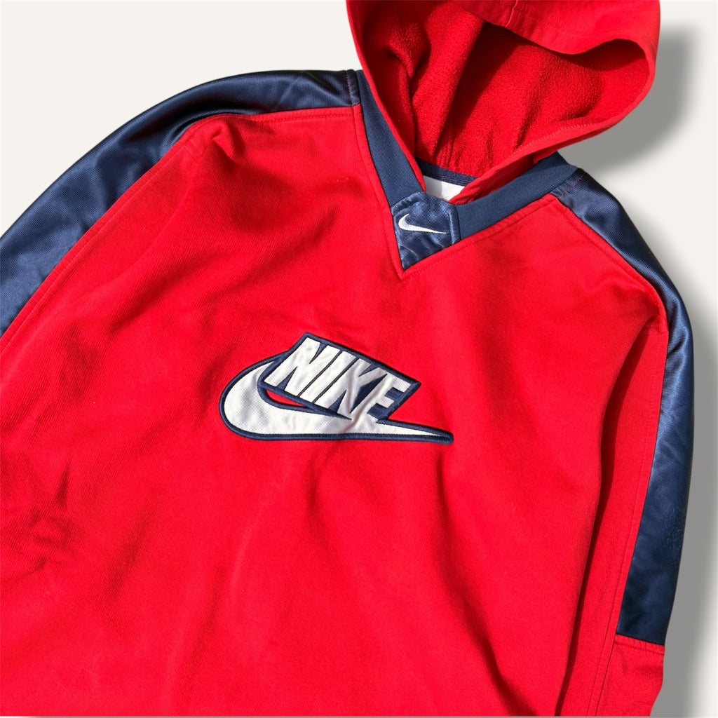 Y2K Nike Red & Navy Graphic Hoodie (10/12)