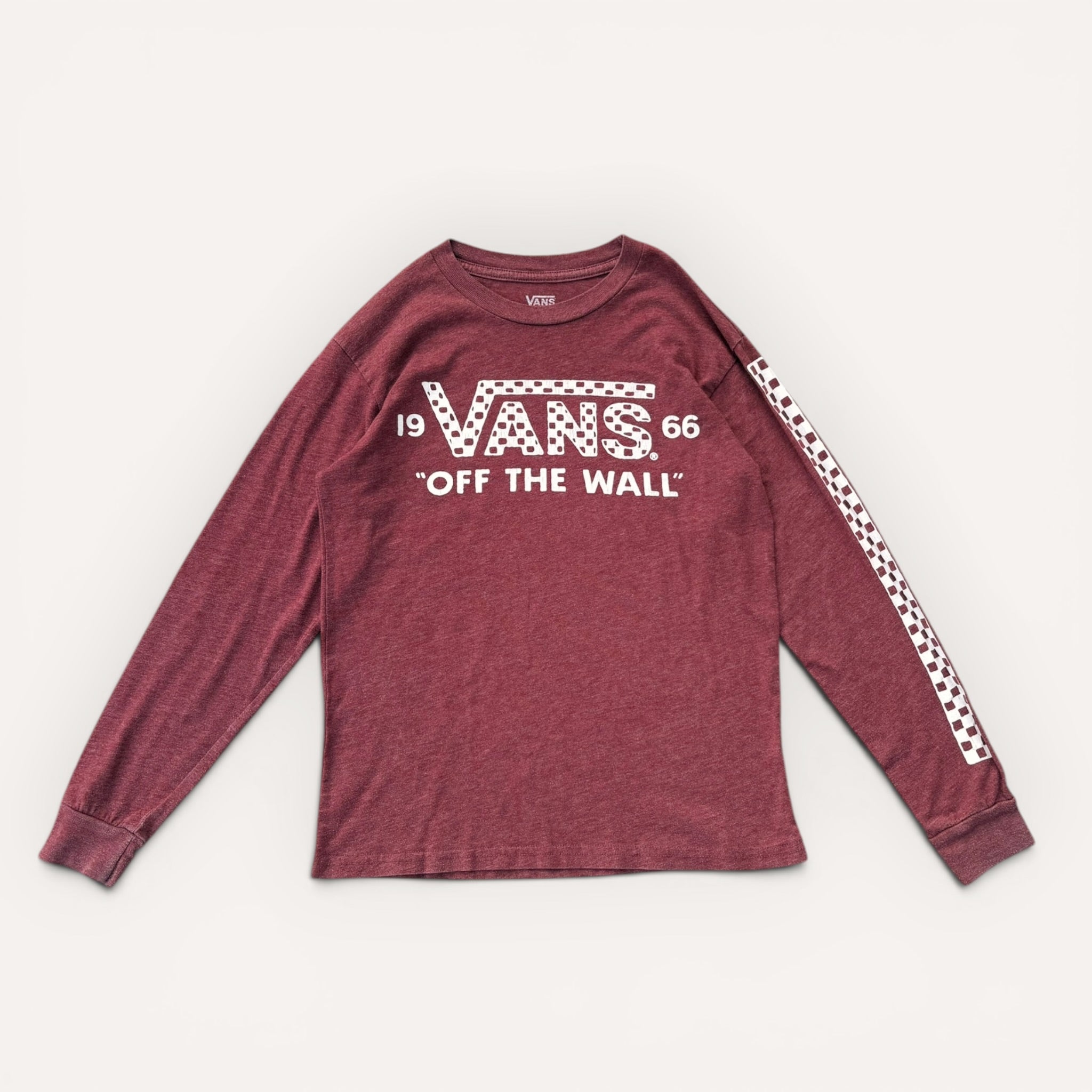 Burgendy Vans Long Sleeve T-shirt (6/7)