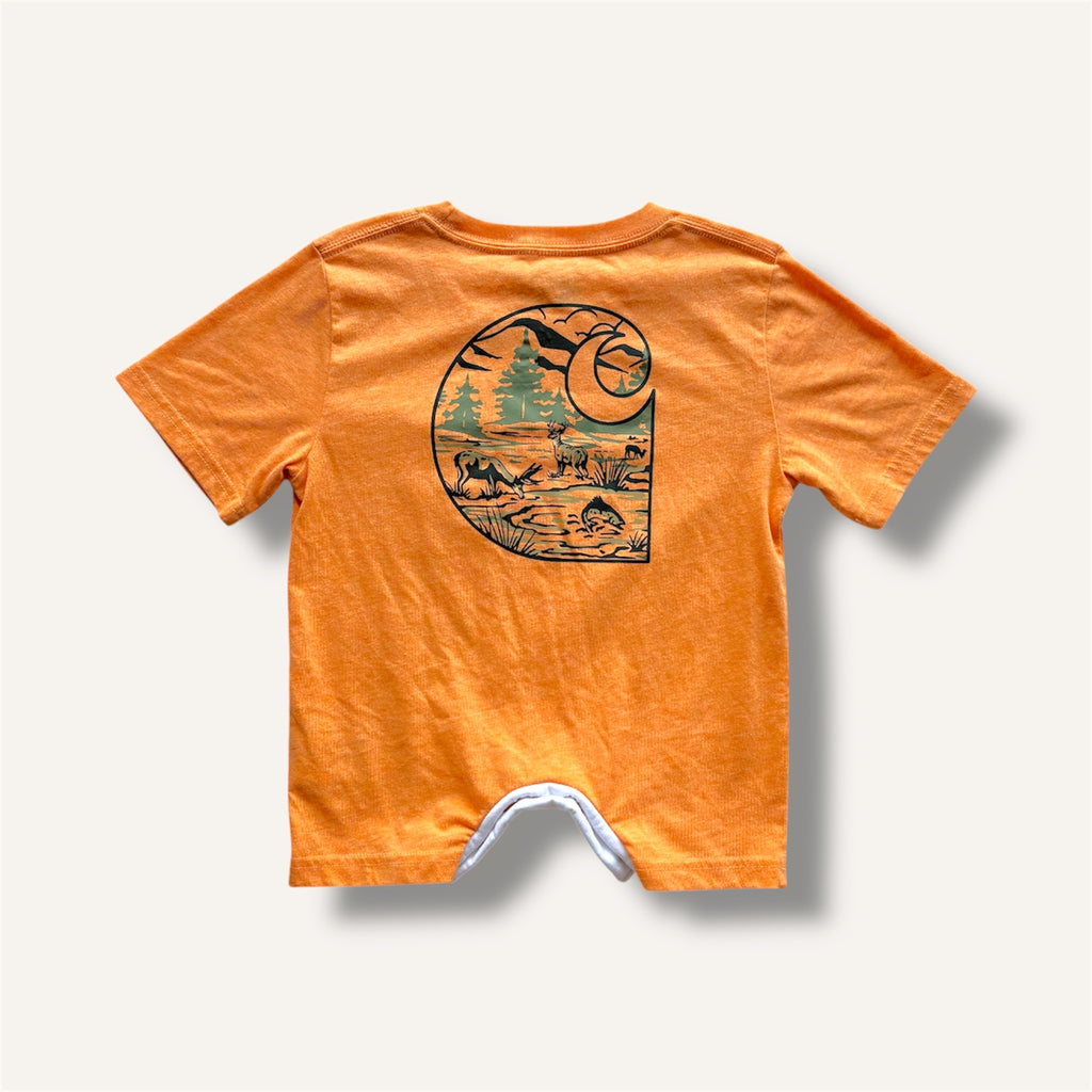 Carhartt Orange Deer Reckless Romper (6/12M)