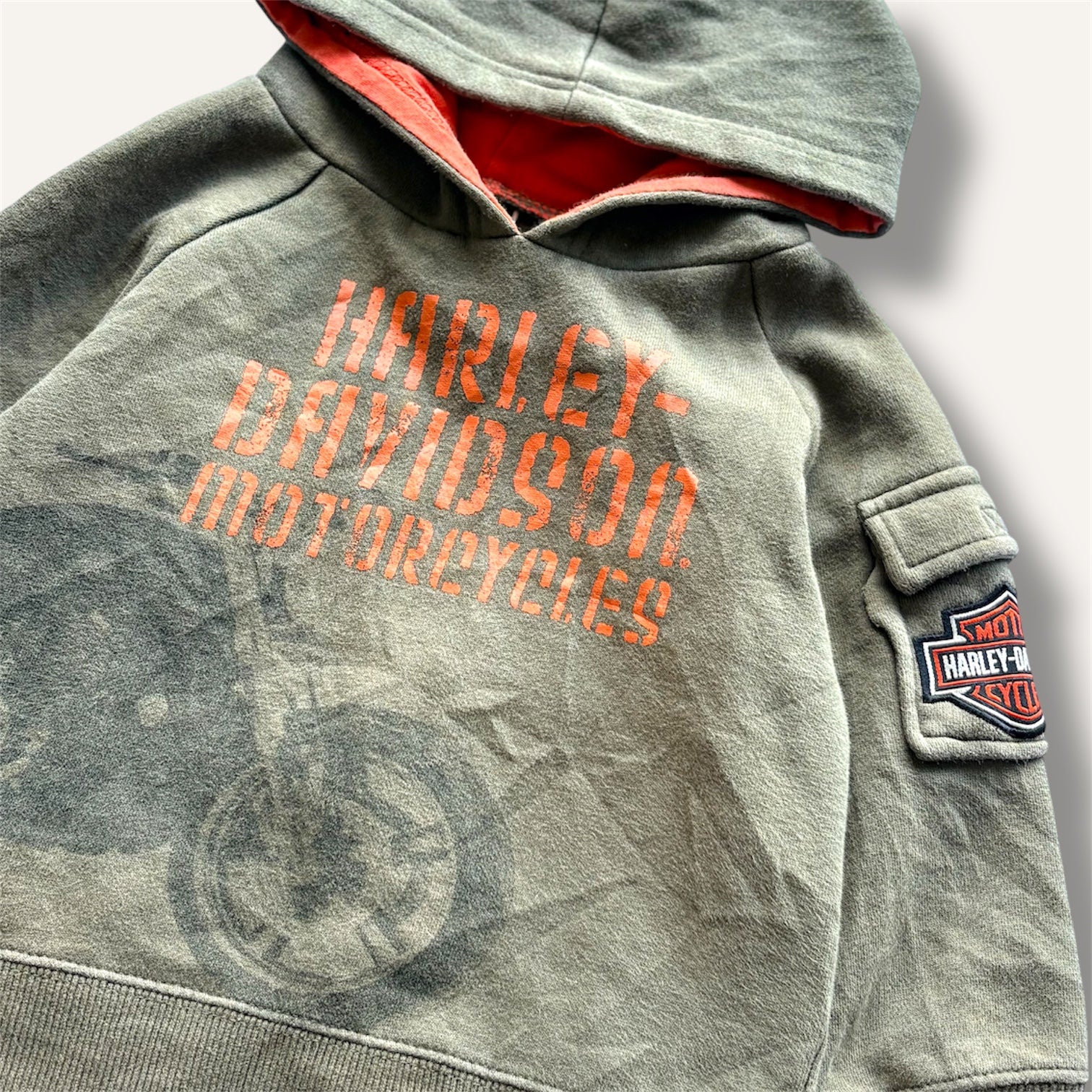 Harley Davidson Khaki Green Hoodie (2T)