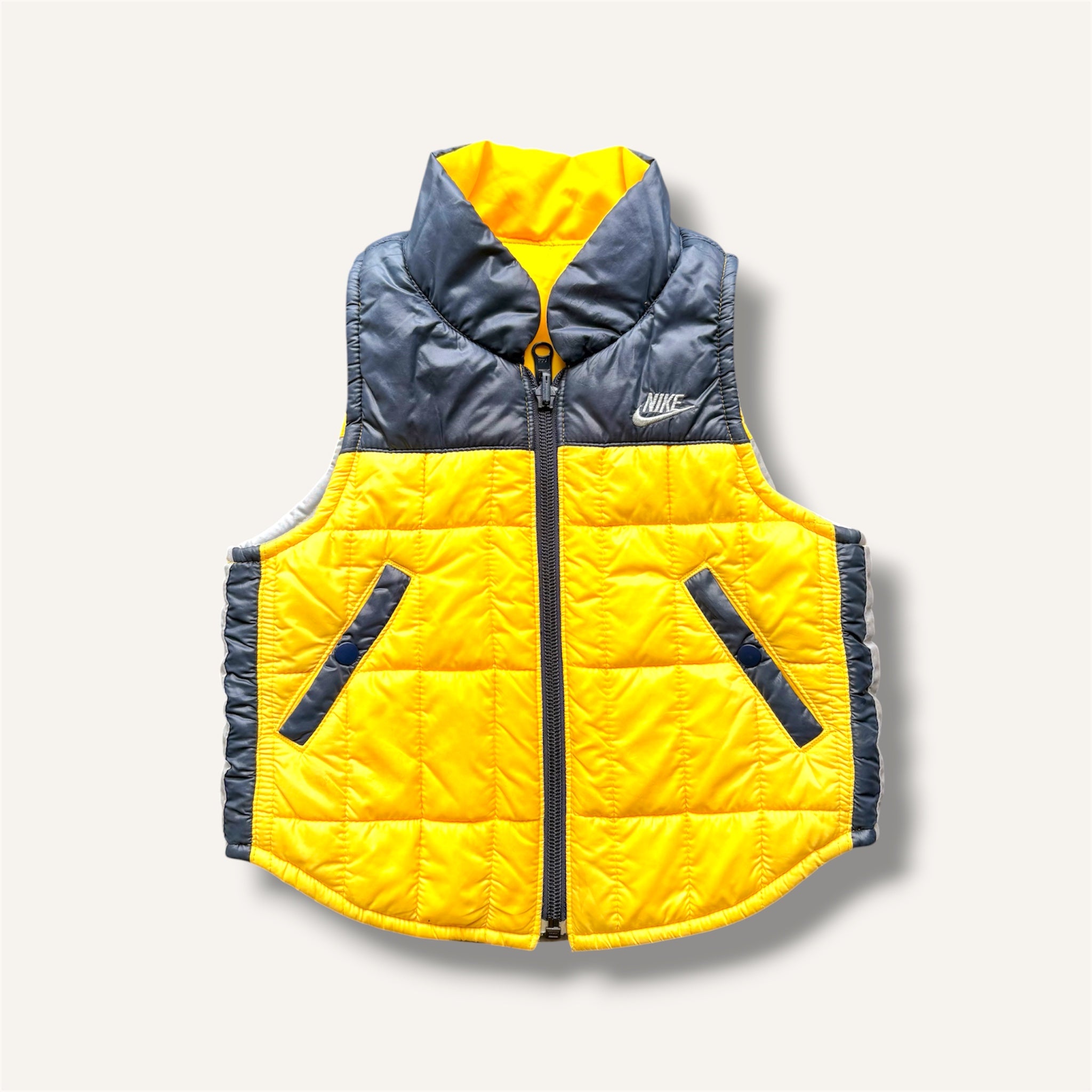 Y2K Nike Yellow, Grey & Navy Reversible Vest (2T)