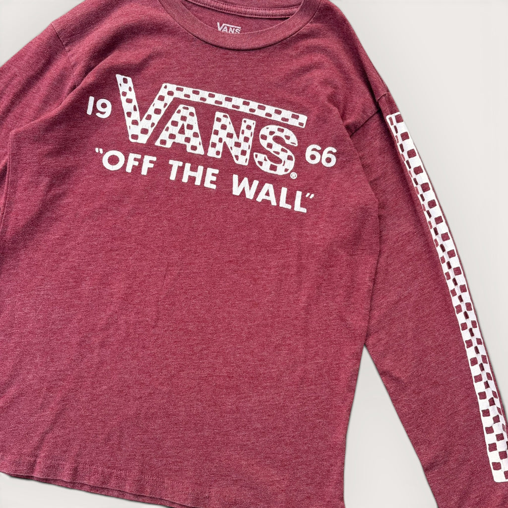 Burgendy Vans Long Sleeve T-shirt (6/7)