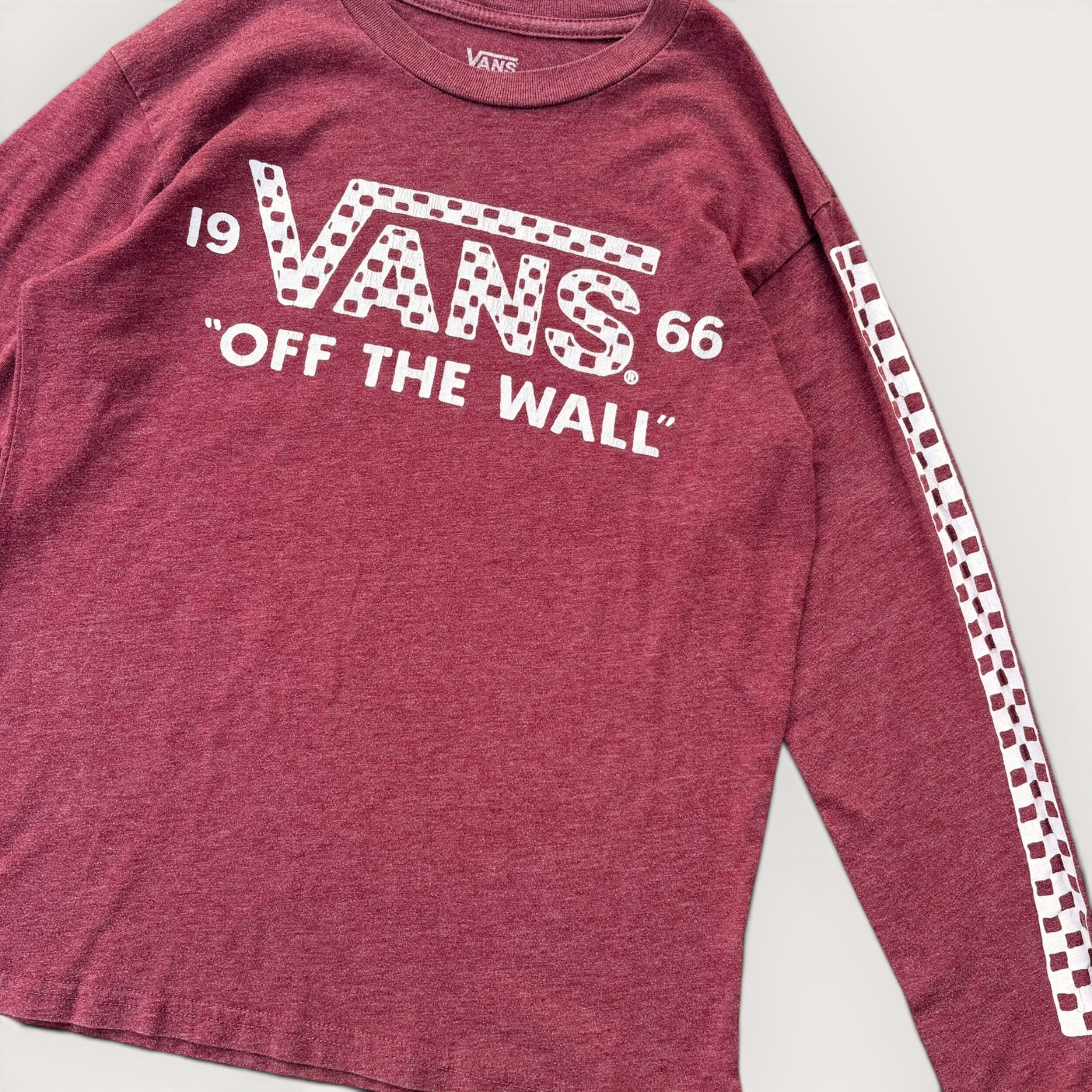 Burgendy Vans Long Sleeve T-shirt (6/7)