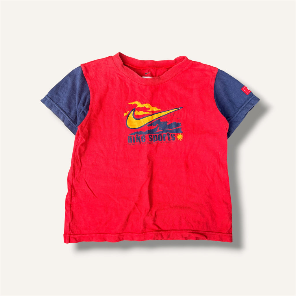 Nike Graphic T-Shirt Red & Navy (3T)