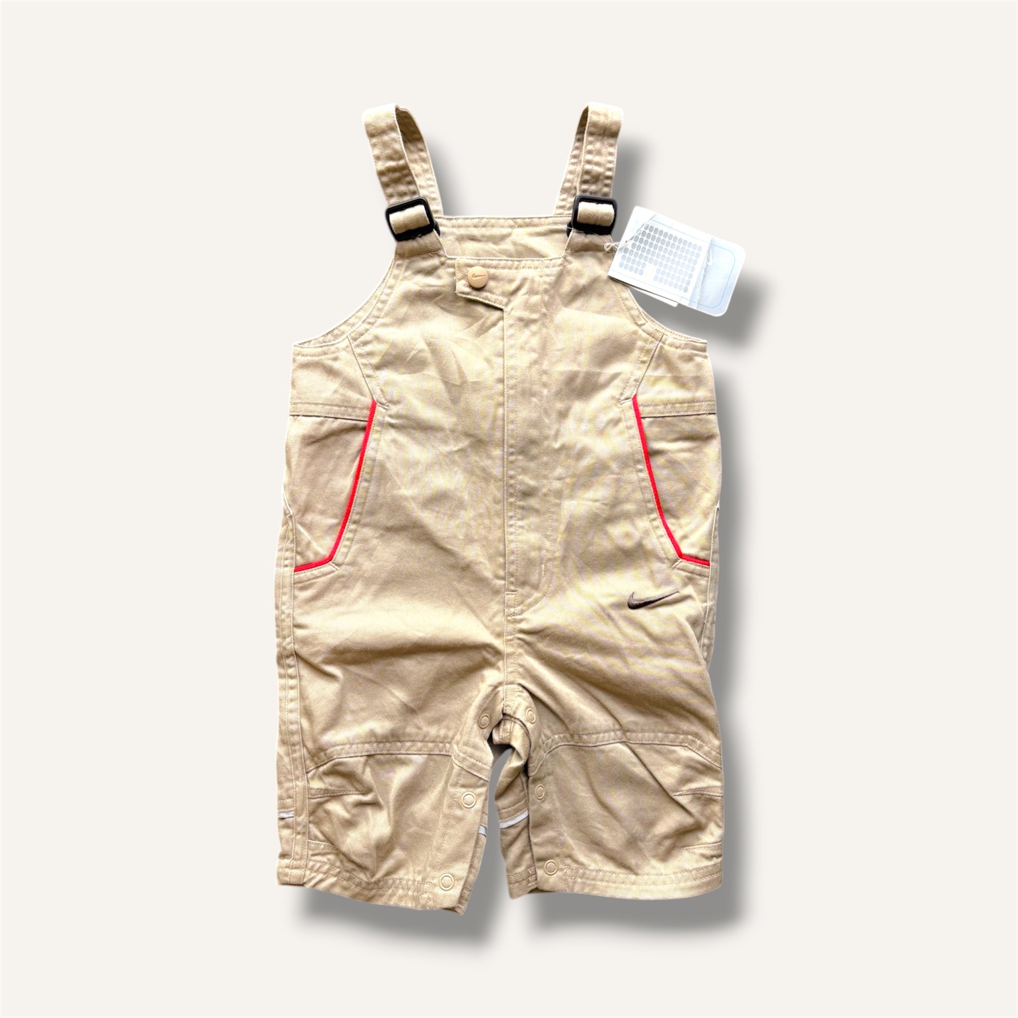 Y2K Nike BNWT Deadstock khaki, Grey & Red Shortalls (1-2T)