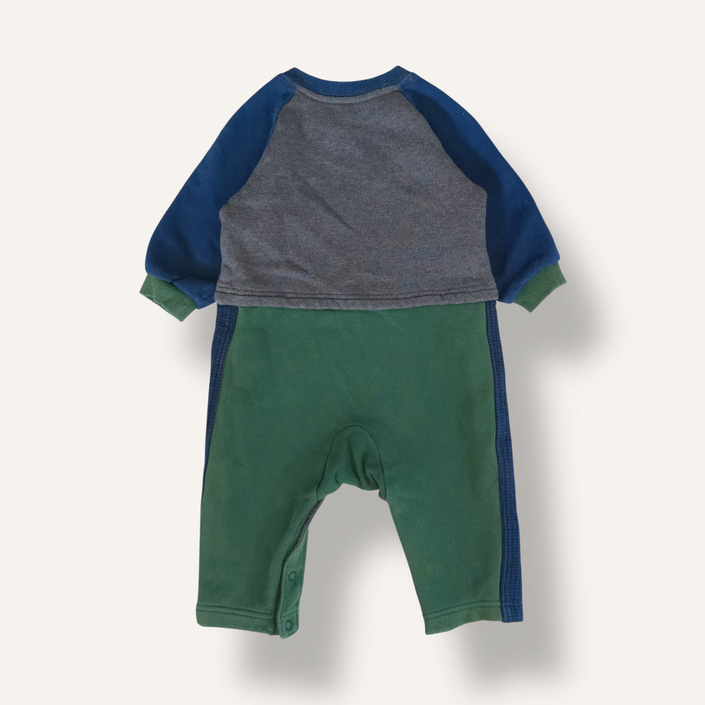 80's Nike Navy, Green and Grey Romper (1-2T)