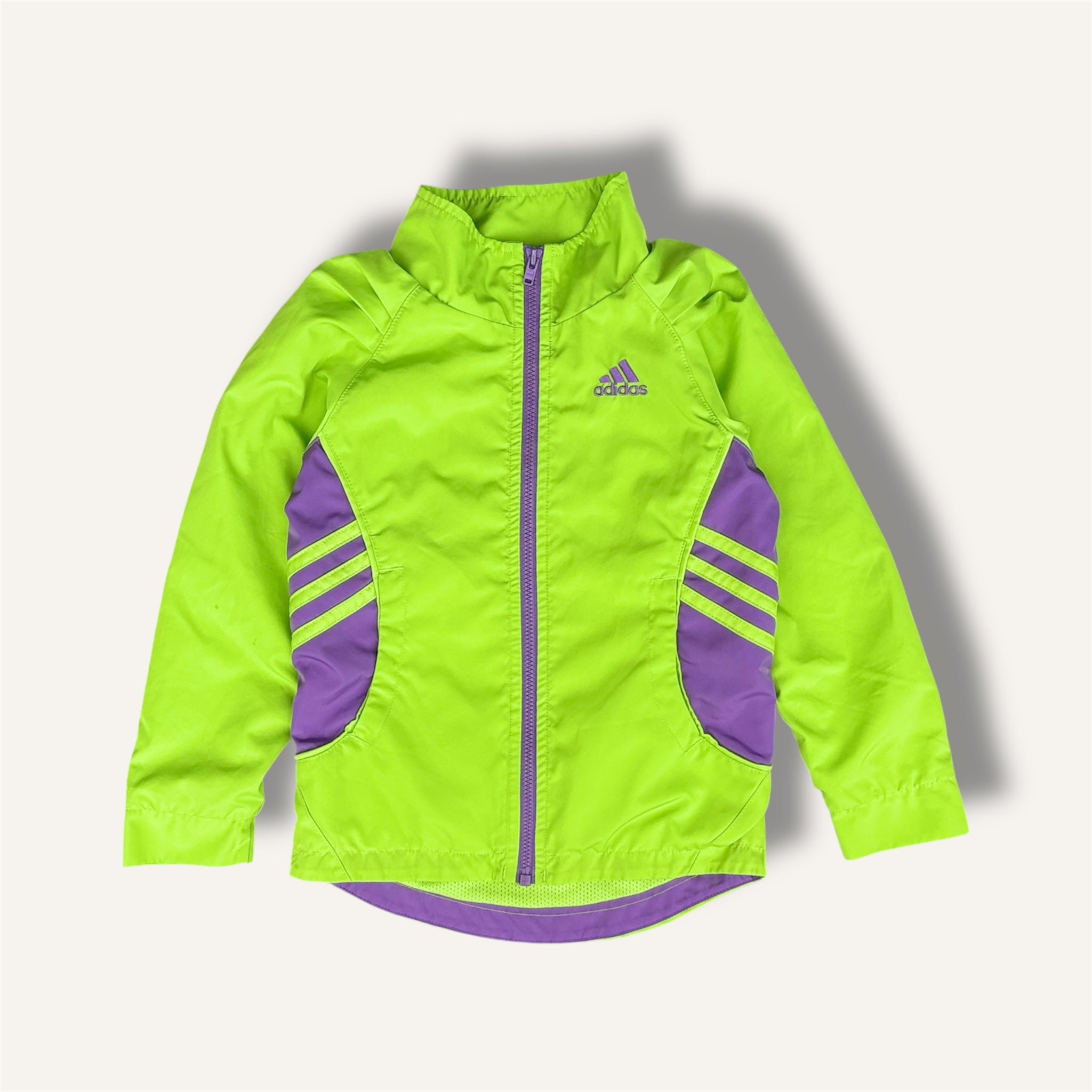 Adidas Fluro Green & Lilac Windbreaker Jacket (4T)