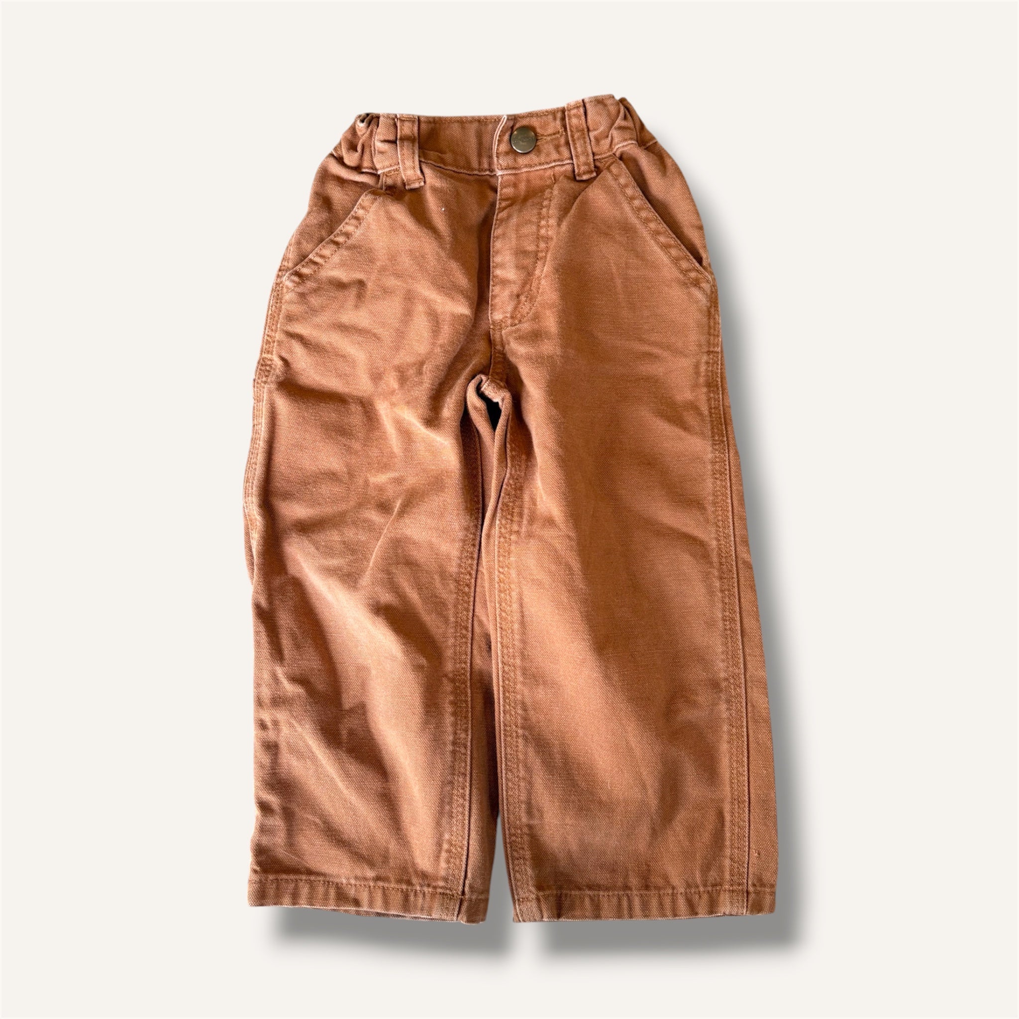Carhartt Classic Tan Workwear Pants, Fabric Logo (2T)