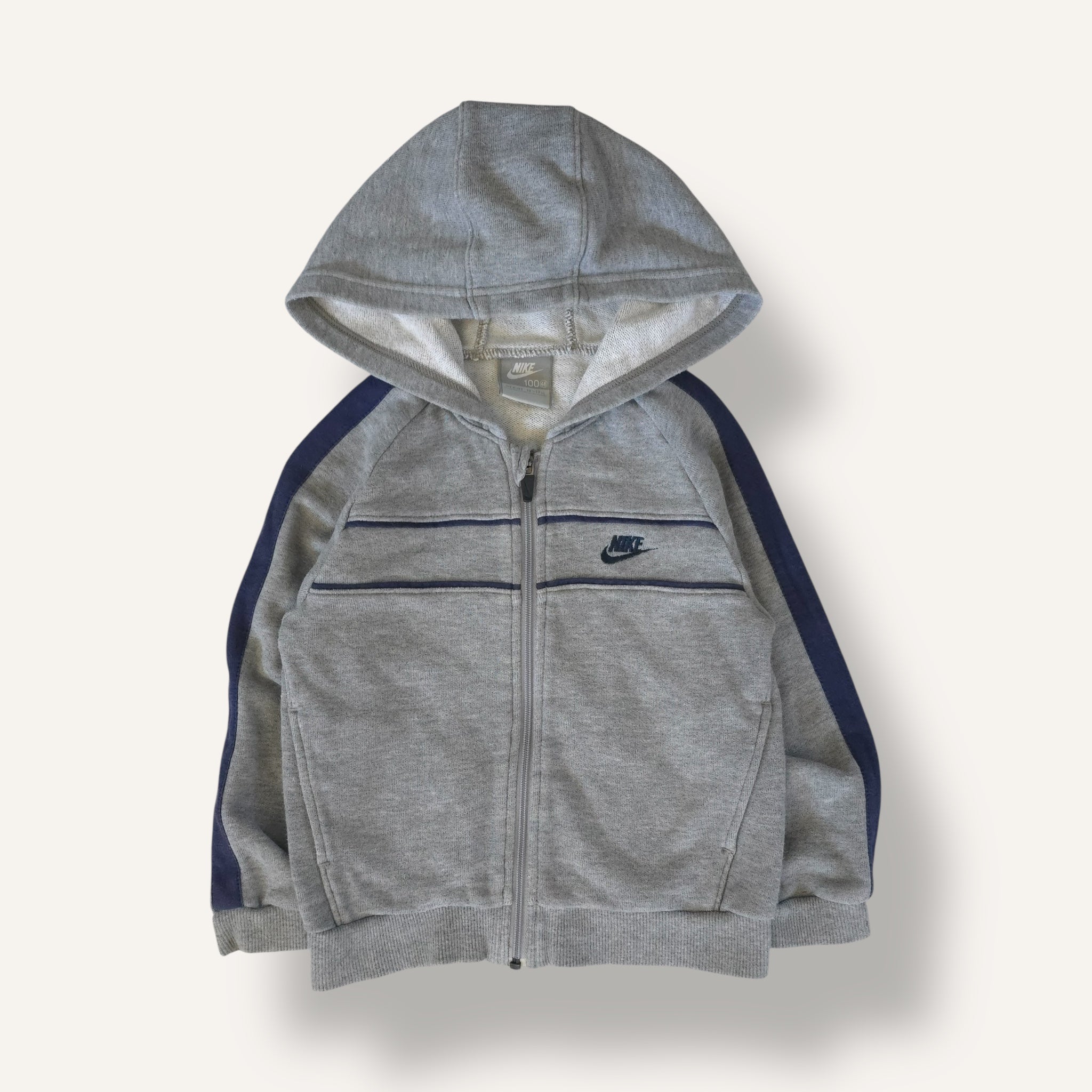 Y2K Nike Grey and Navy Zippy Hoodie (5/6)