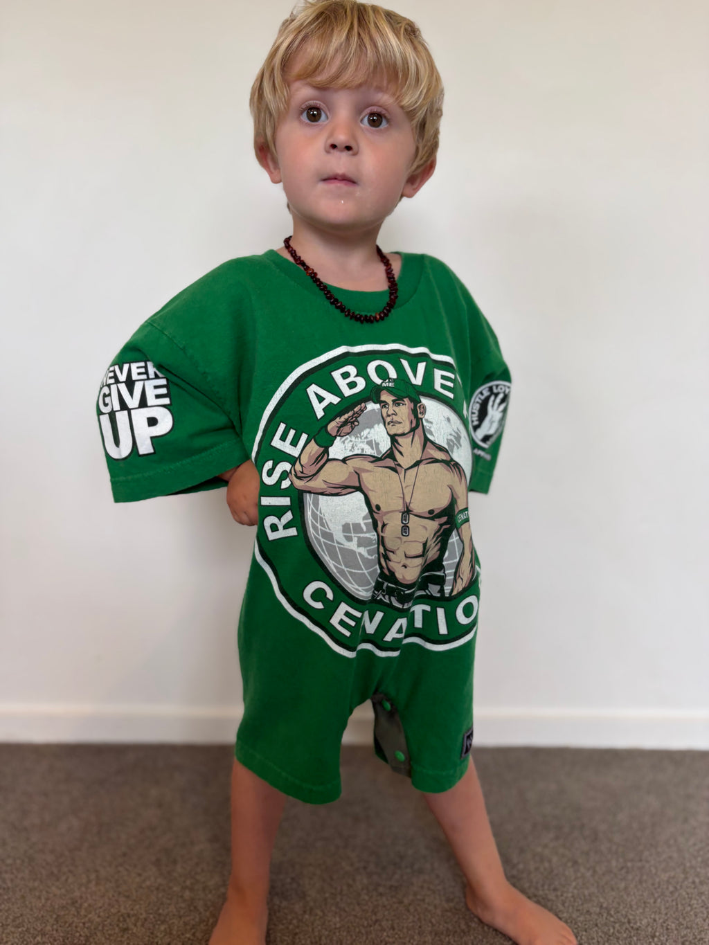 WWE Green John Cena Reckless Romper (3T)