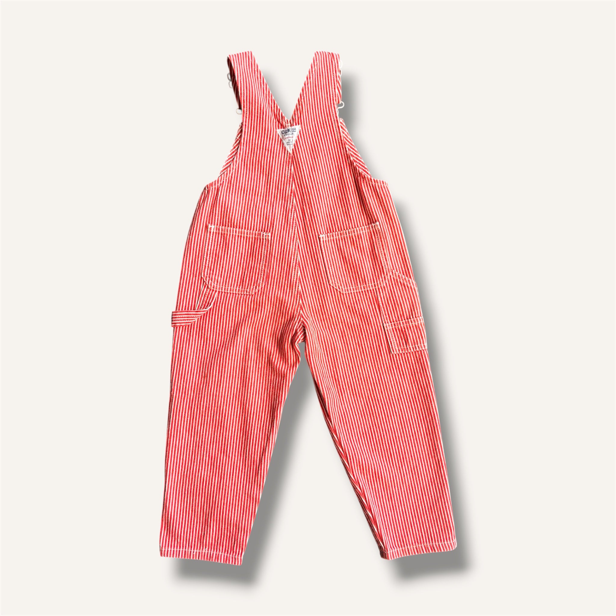 Oshkosh Red Pinstripe Overalls (3-4T)