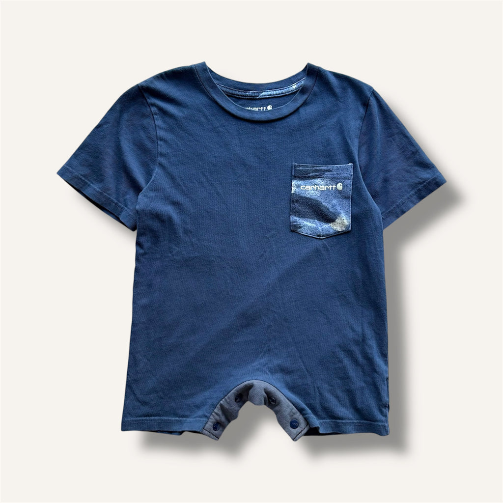 Carhartt Blue Camo Reckless Romper (2T)