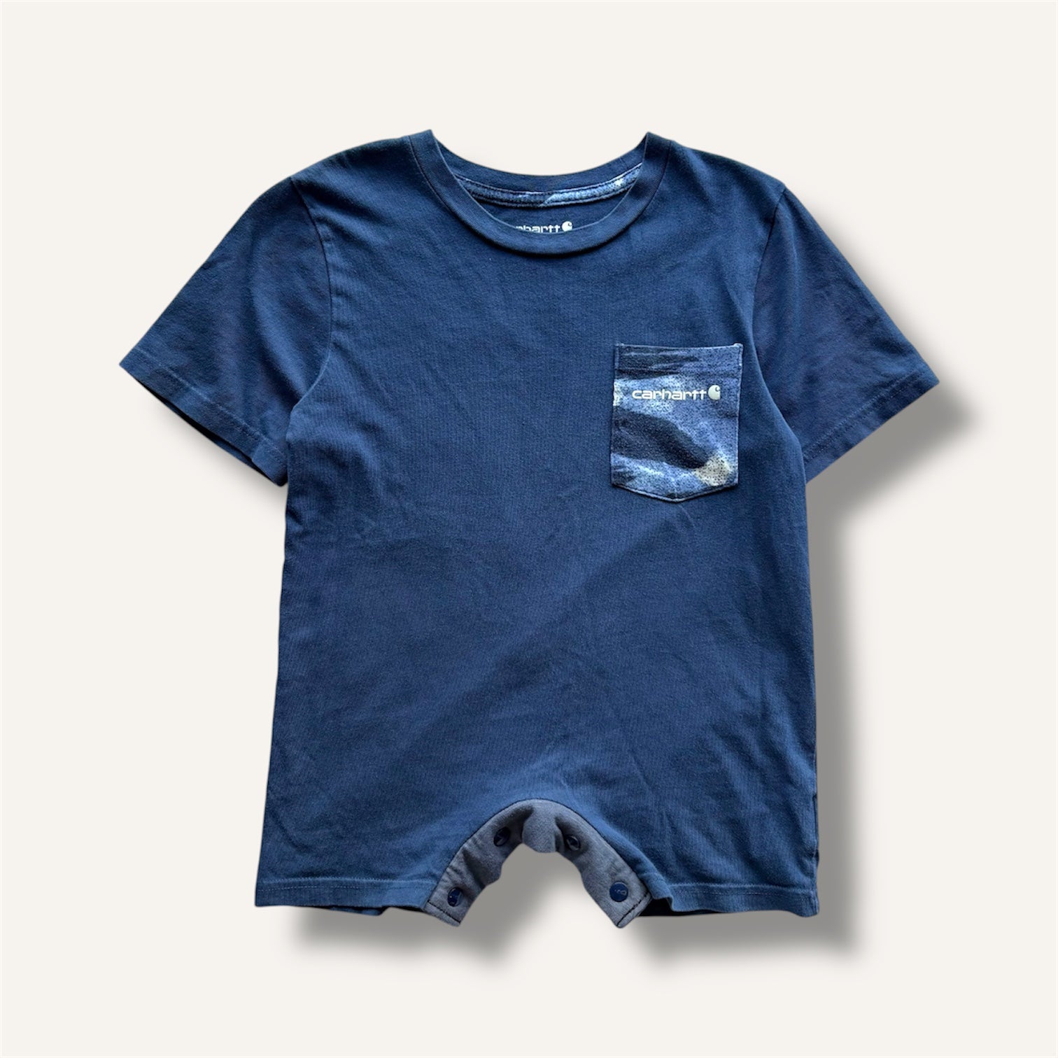 Carhartt Blue Camo Reckless Romper (2T)