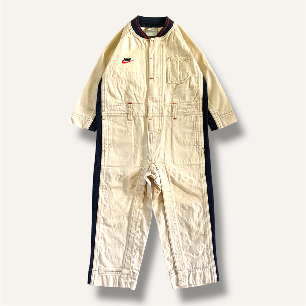 Y2K Beige and Navy Boiler Suit (2-3T)