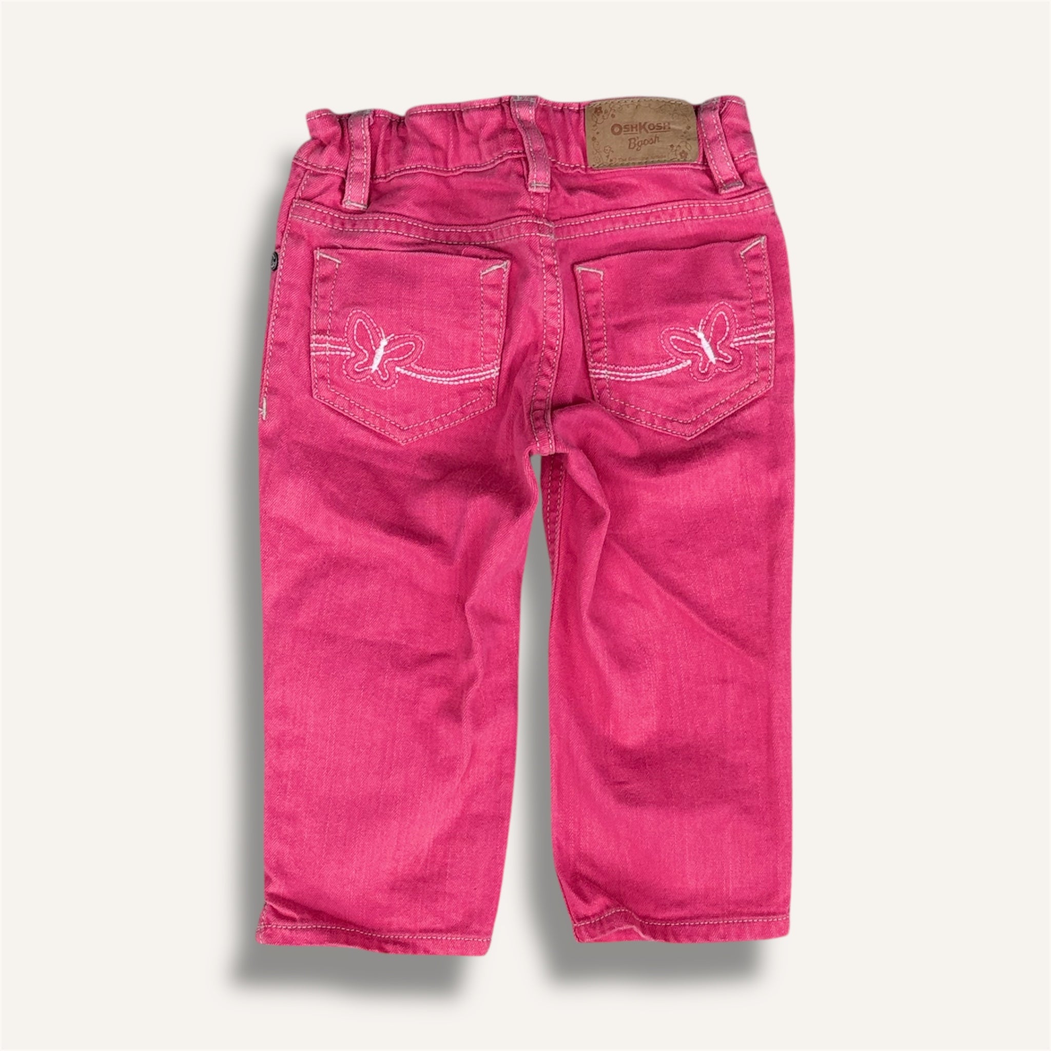 Oshkosh Y2K Pink Denim Jeans With Butterfly Hits (2T)