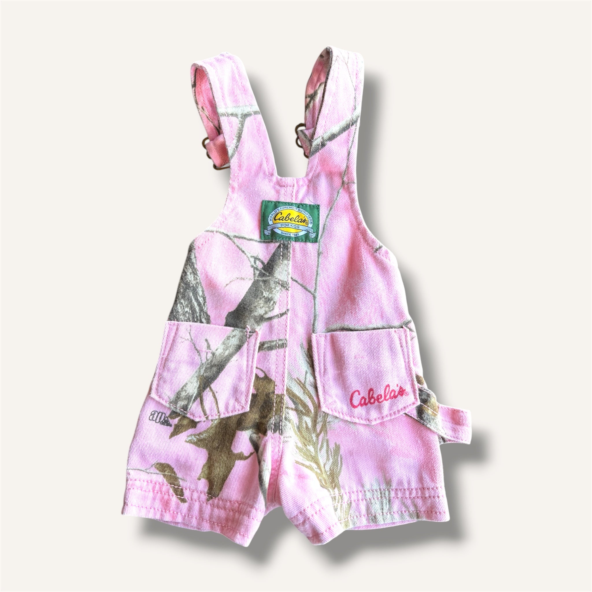 Vintage Pink Real Tree Print Cabela's Shortalls (0/3M)