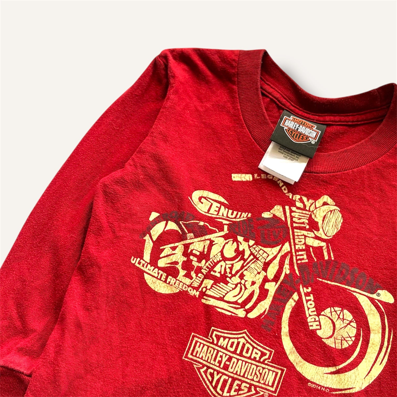 Harley Davidson Burgendy Moterbike Long sleeve (2-3T)