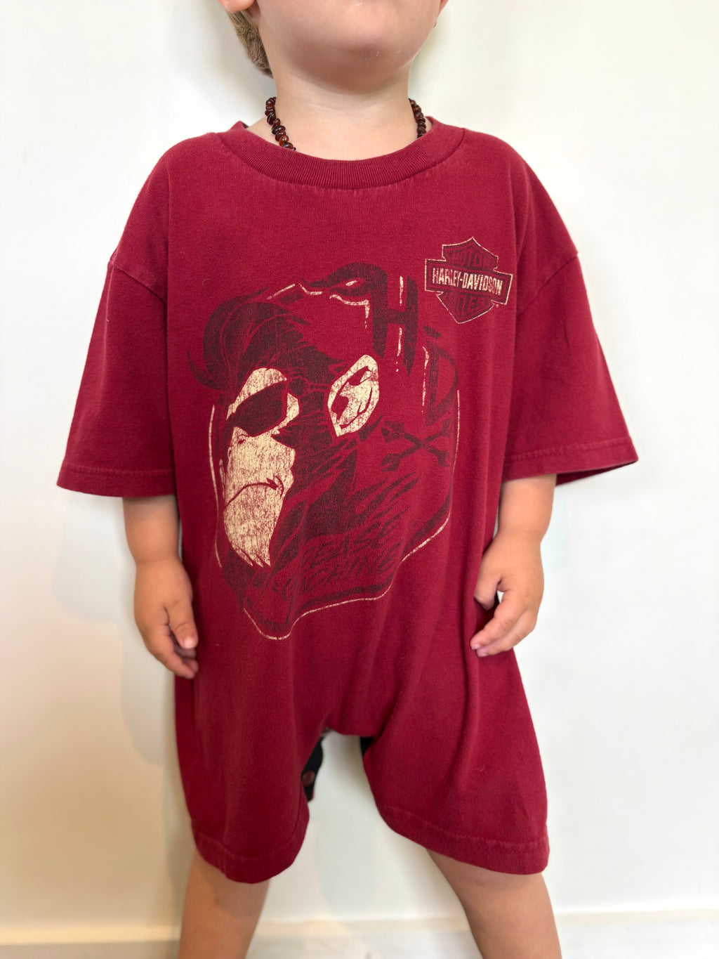 Burgundy Harley Davidson Reckless Romper (3T)