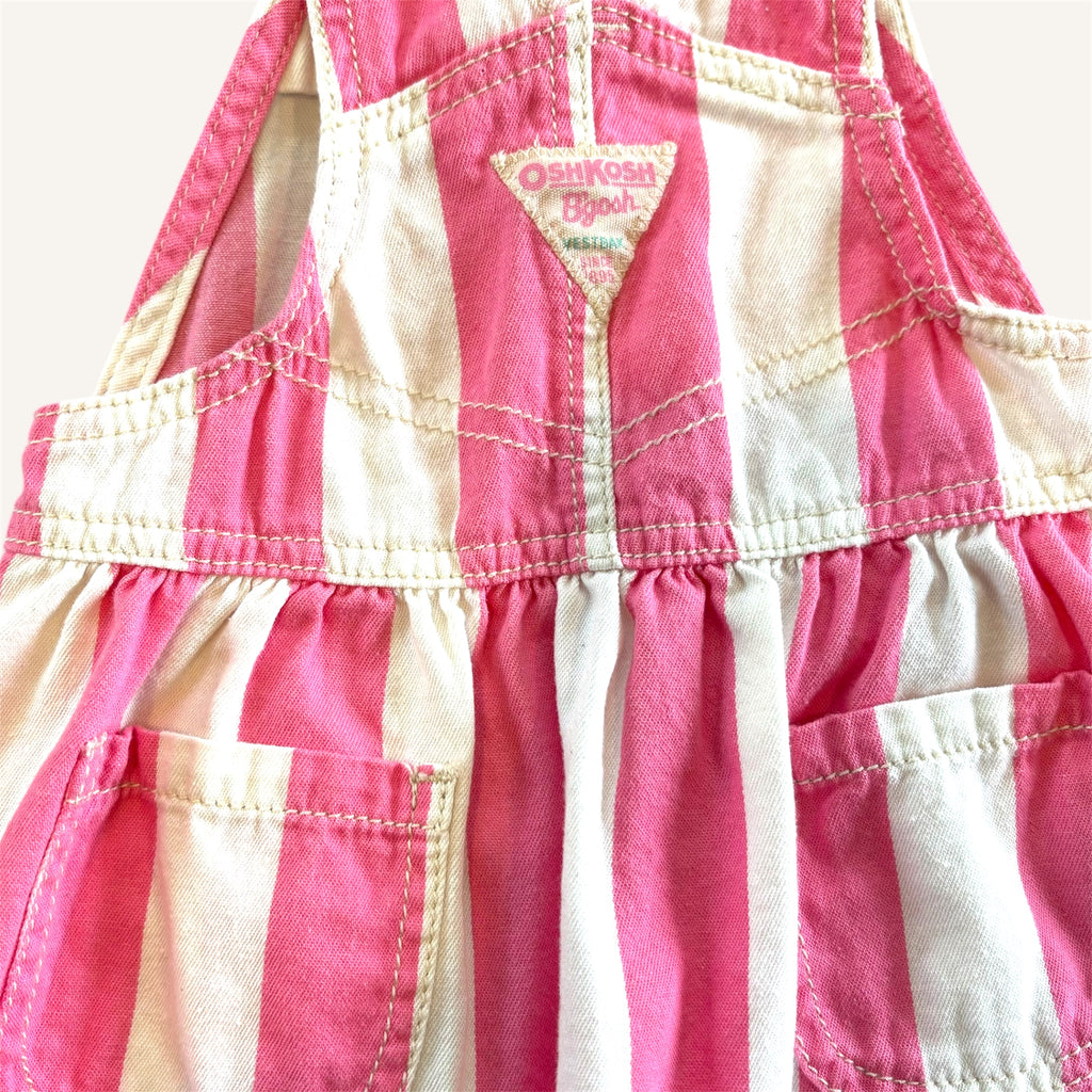 Oshkosh Pink Stripe  Shortall Dress (12/18M)