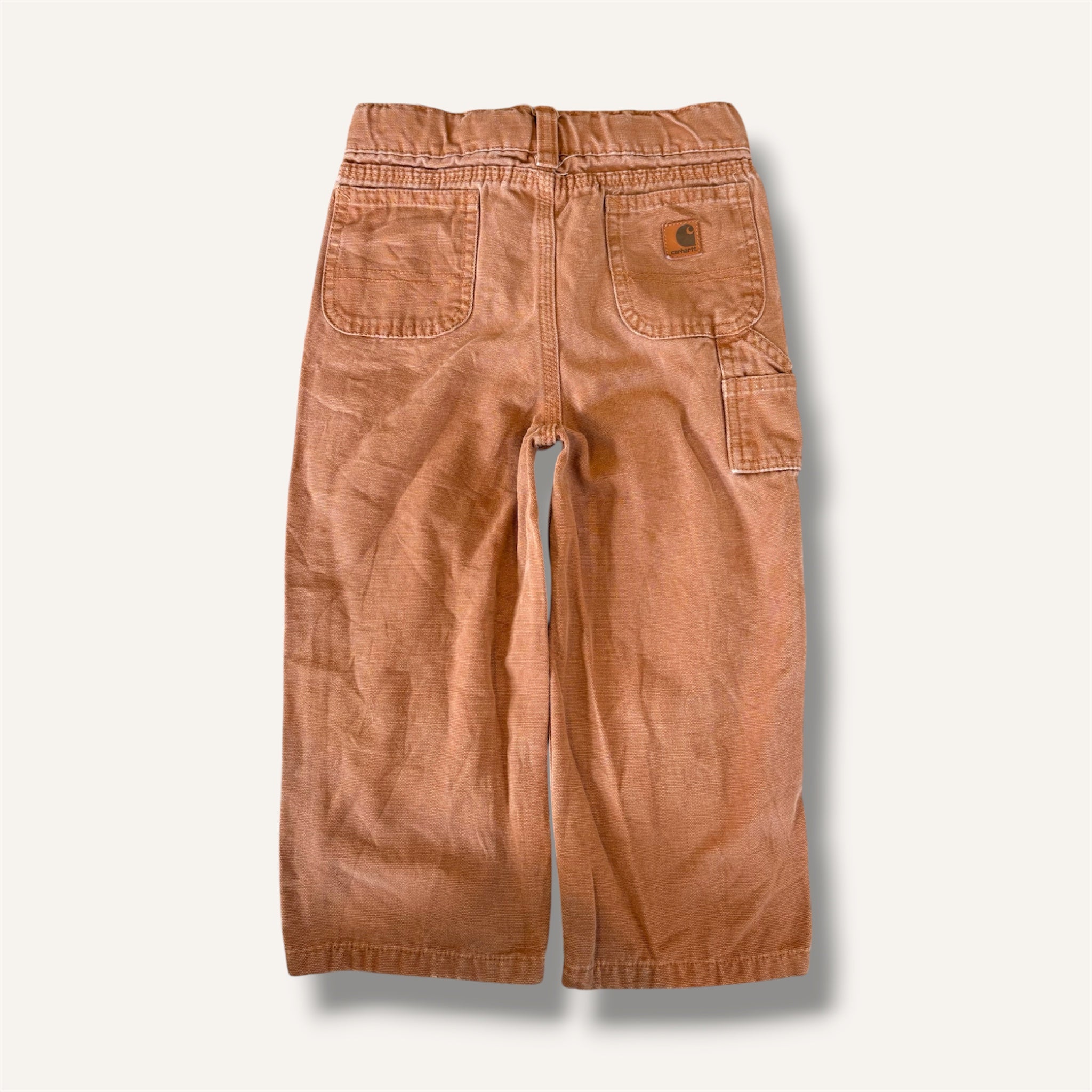 Carhartt Classic Tan Workwear Pants, Leather Logo (2T)