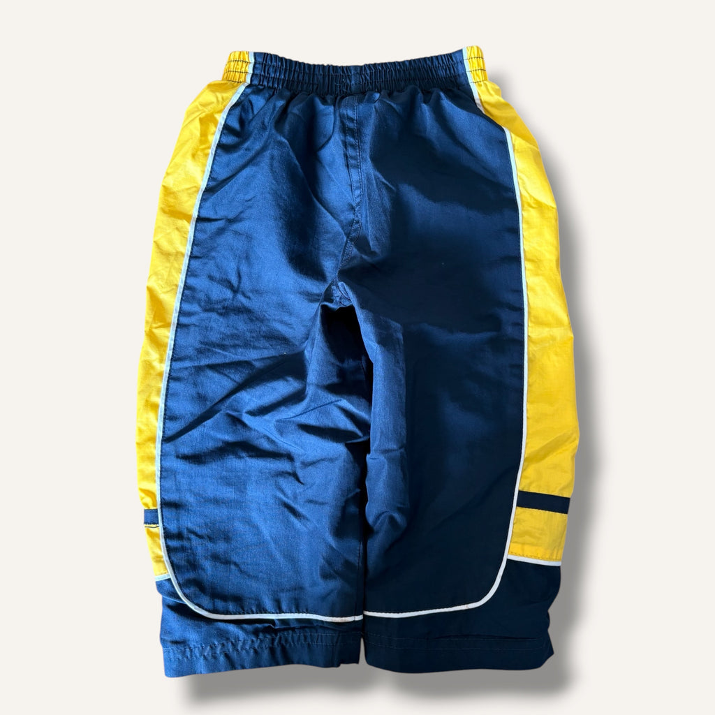 Y2K Nike Navy and Yellow Lined Windbreaker Pants (12/18M)