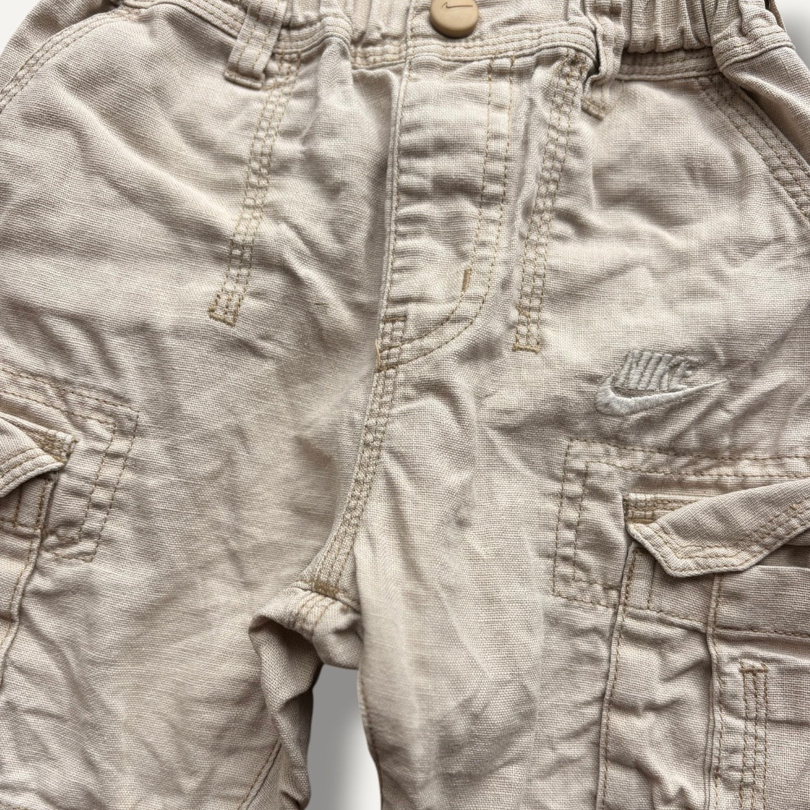 Y2K Nike Light Khaki Cargo Shorts (2-3T)