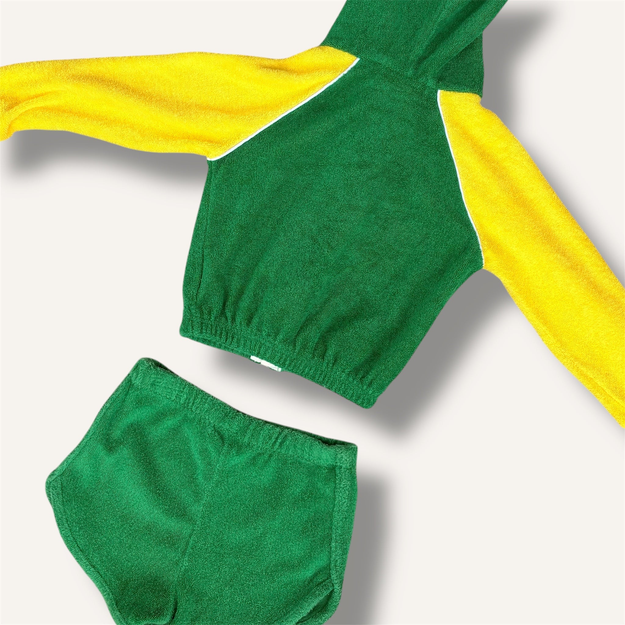 Oshkosh 70/80s Terry Toweling Vintage Zip-up Hoodie & Shorts (1-2T)