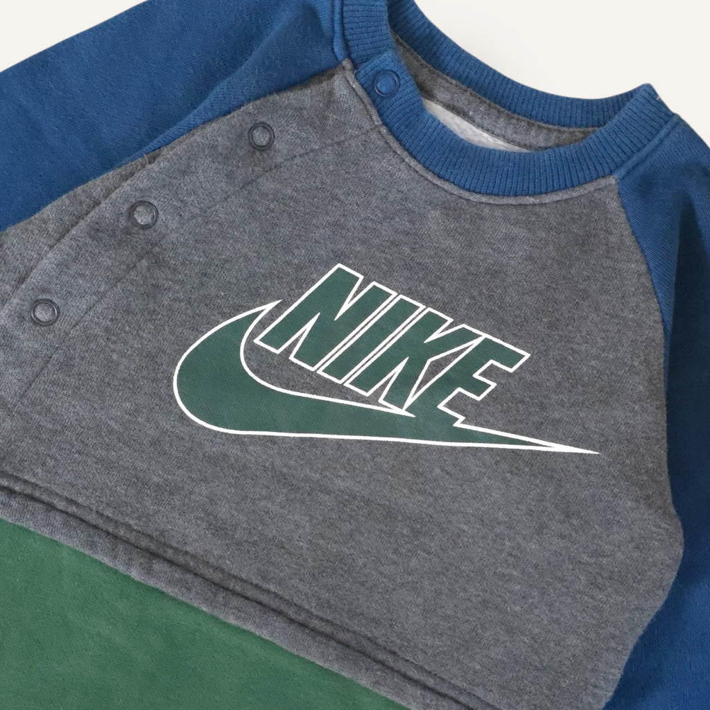 80's Nike Navy, Green and Grey Romper (1-2T)