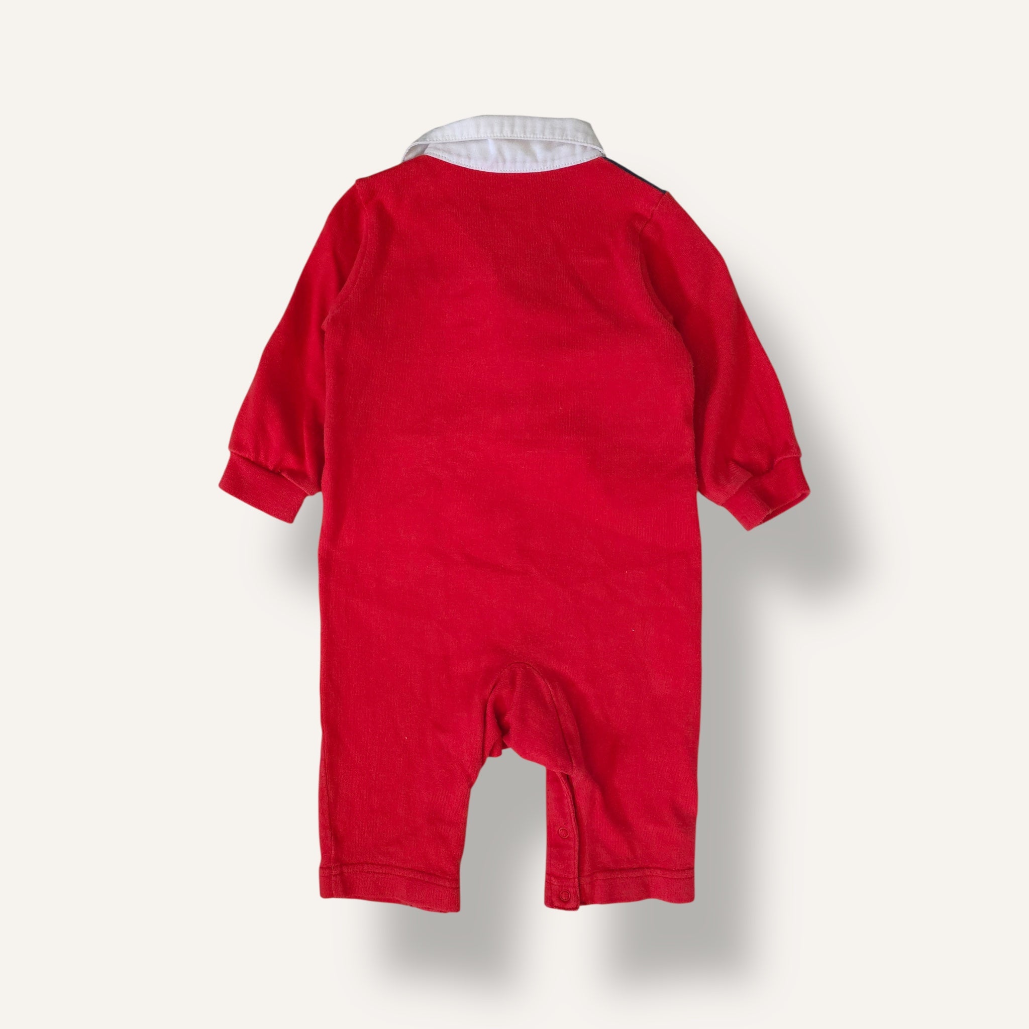 Y2K Nike Red, Orange and Navy Collared Polo Romper (6/12M)