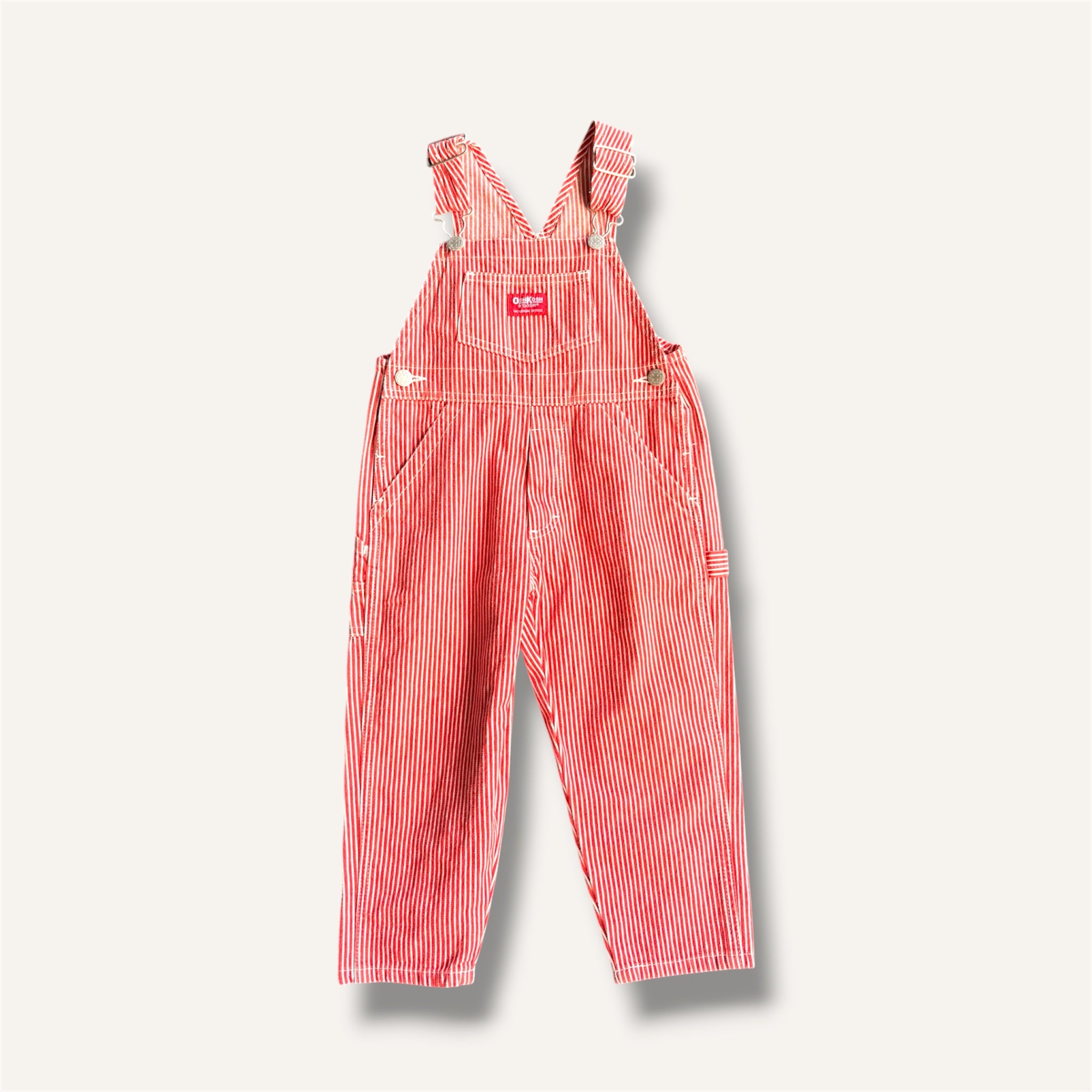 Oshkosh Red Pinstripe Overalls (3-4T)